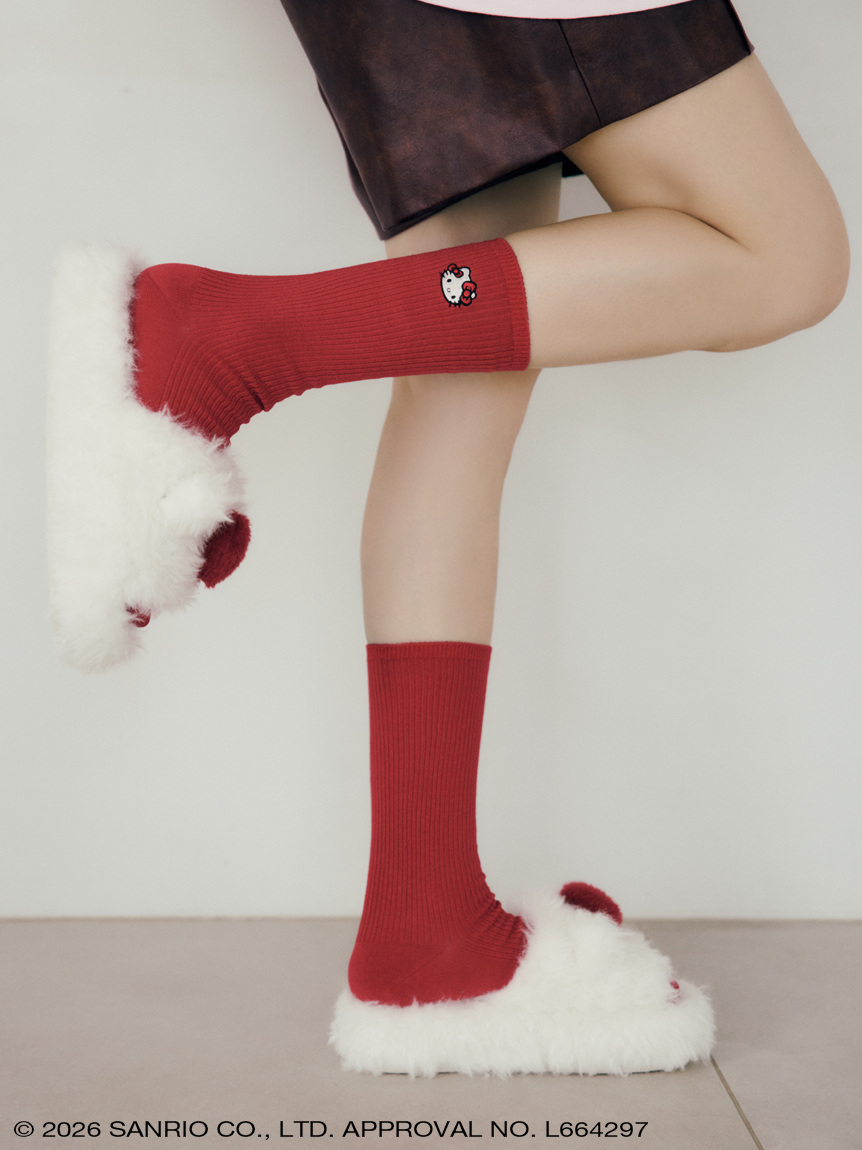 🎀【預訂】Sanrio 毛毛厚底拖鞋 - Kitty