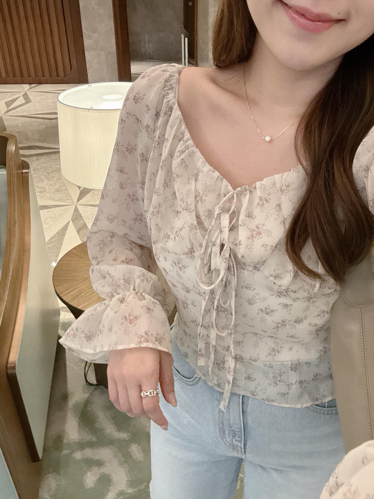 【溫柔感滿滿】法式雪紡碎花上衣