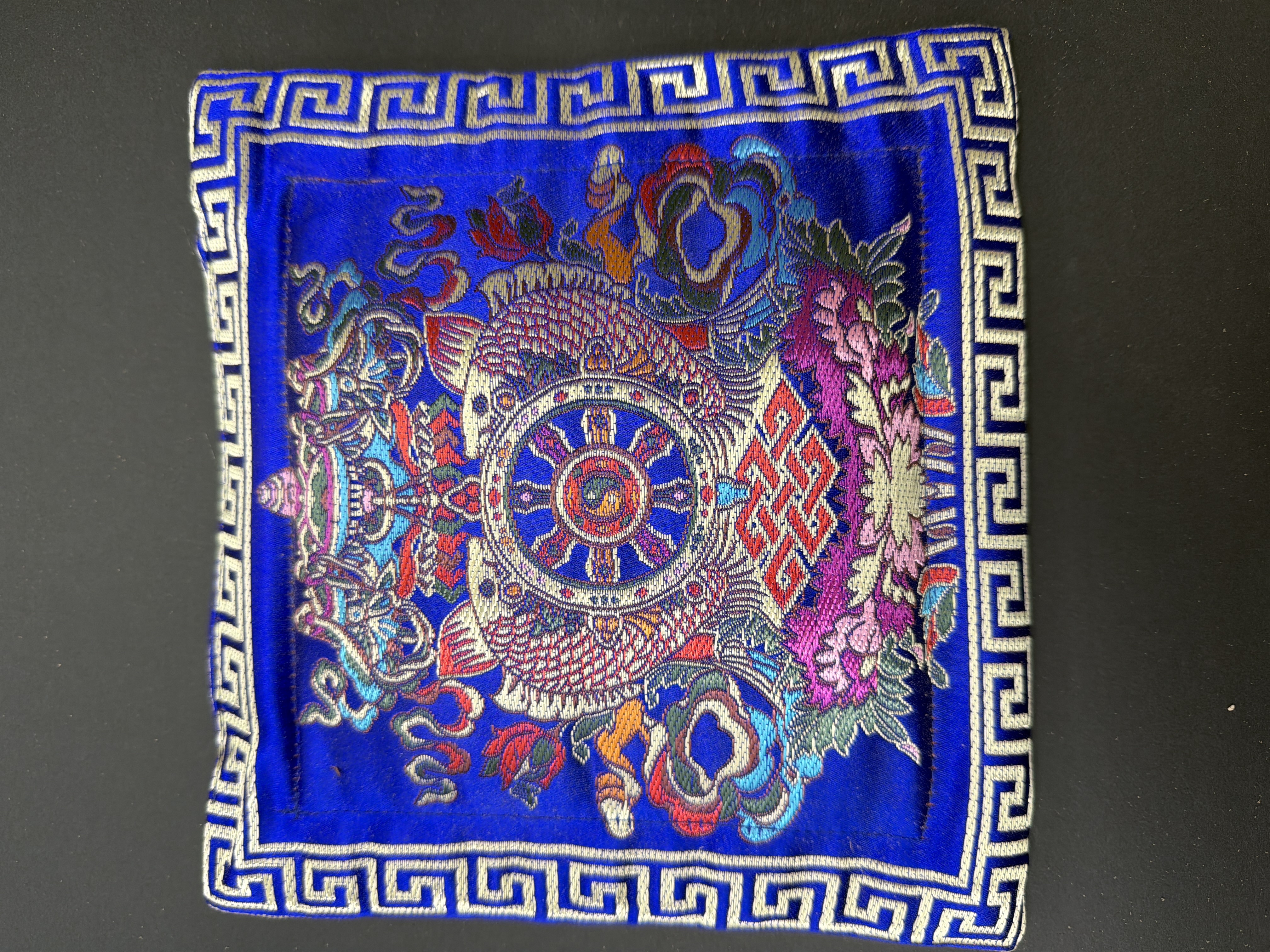 藏傳淨化香包（內含雪巴粉）20*20cm 藍 雙魚