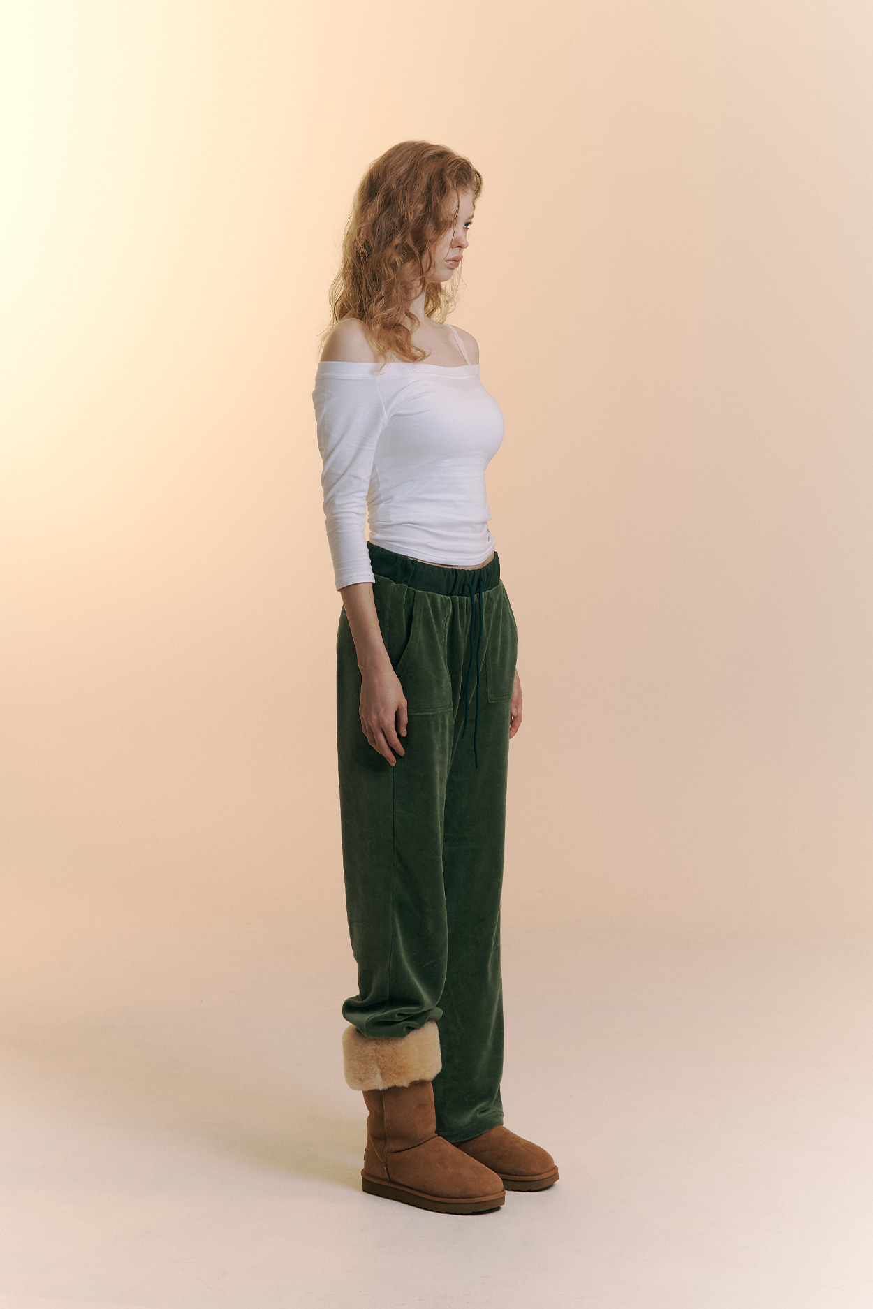 pleaseNOFOLLOW - Zed Off-Shoulder Long Sleeve Top (White)