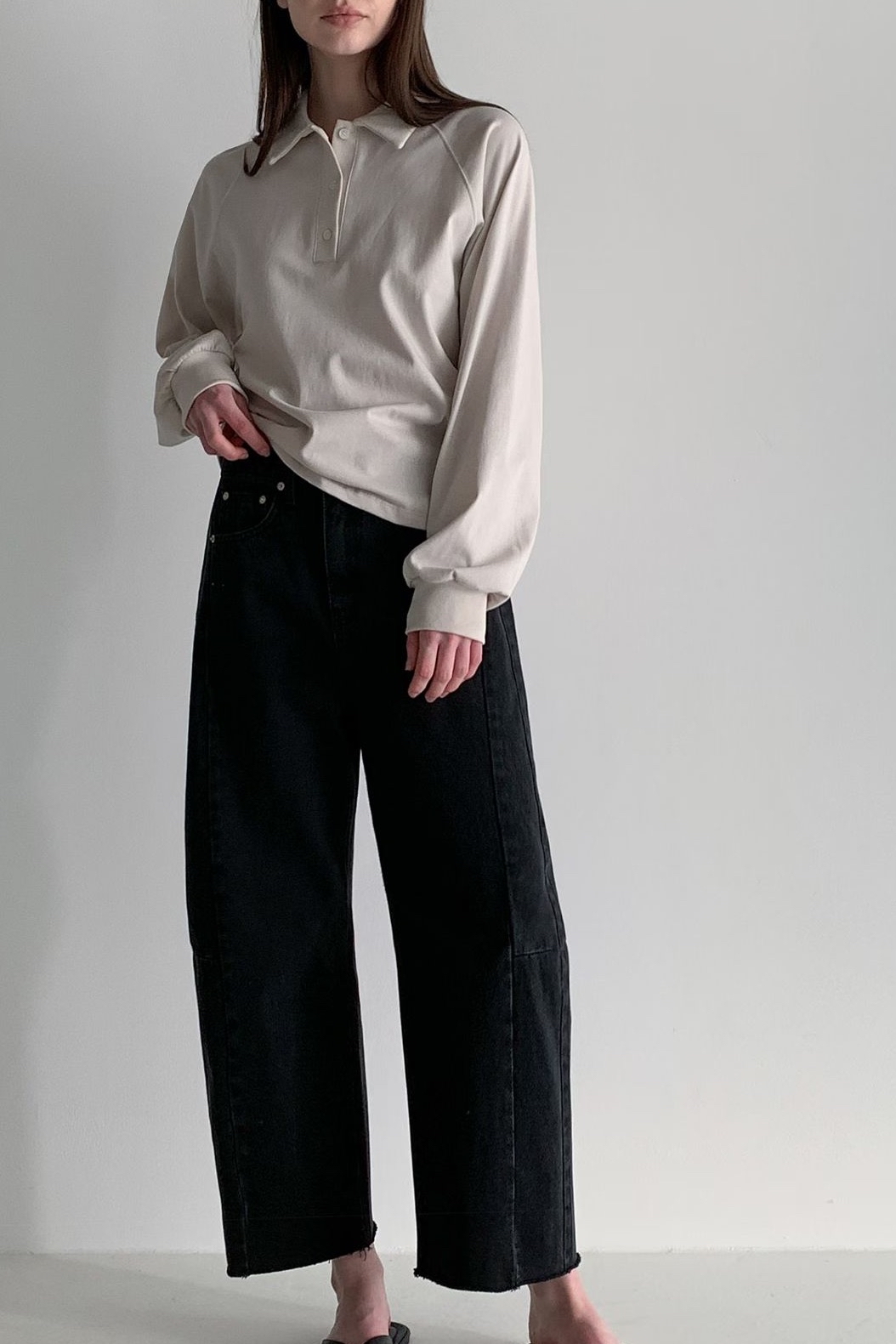 側車骨9 分牛仔褲