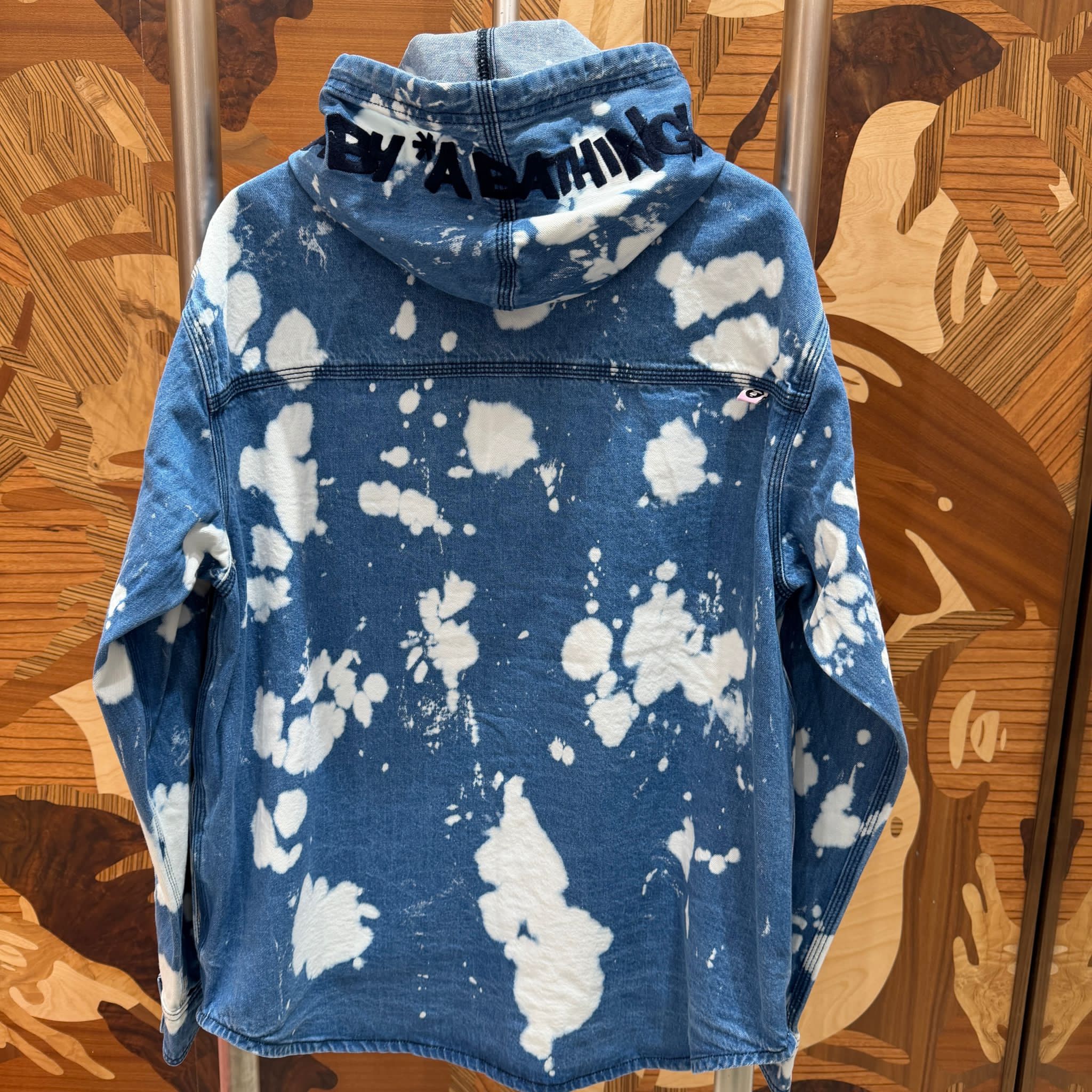 AAPE AAPEUNVS splatter printed hooded long sleeve shirt (8571)