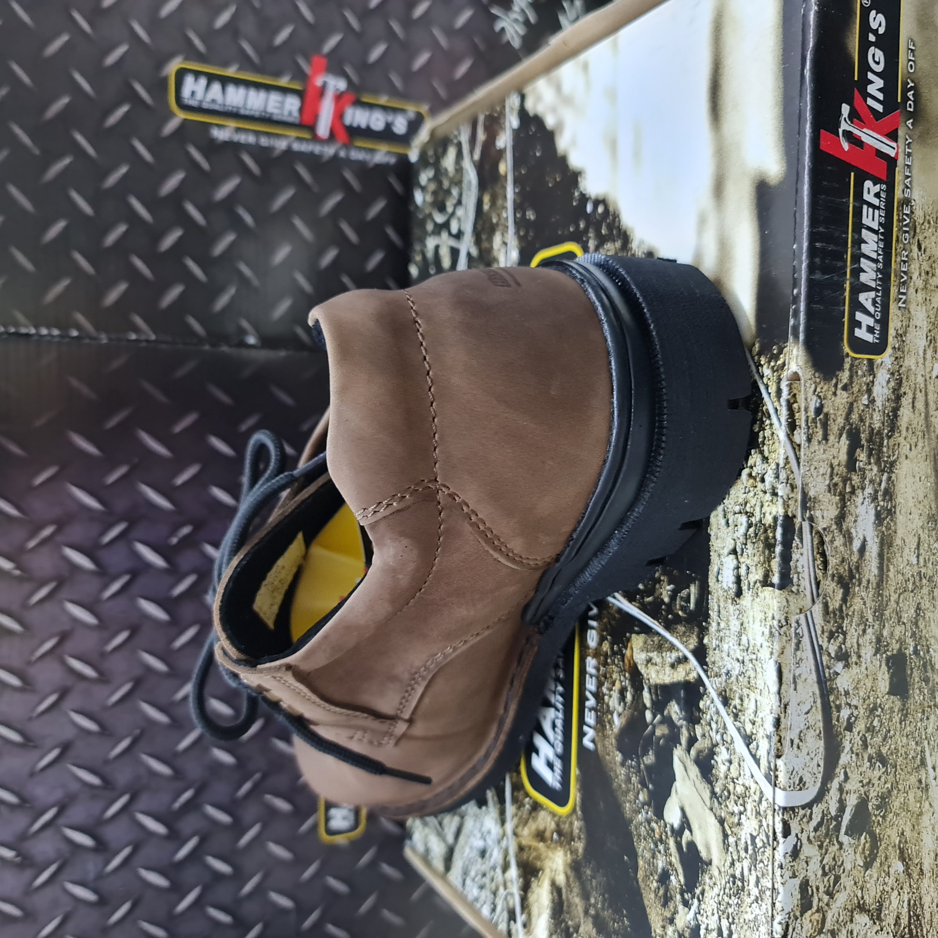 Hammer King's HK 13034 Industry Steel Toe Cap Leather Safety Shoe Kasut Keselamatan Rubber Outsole