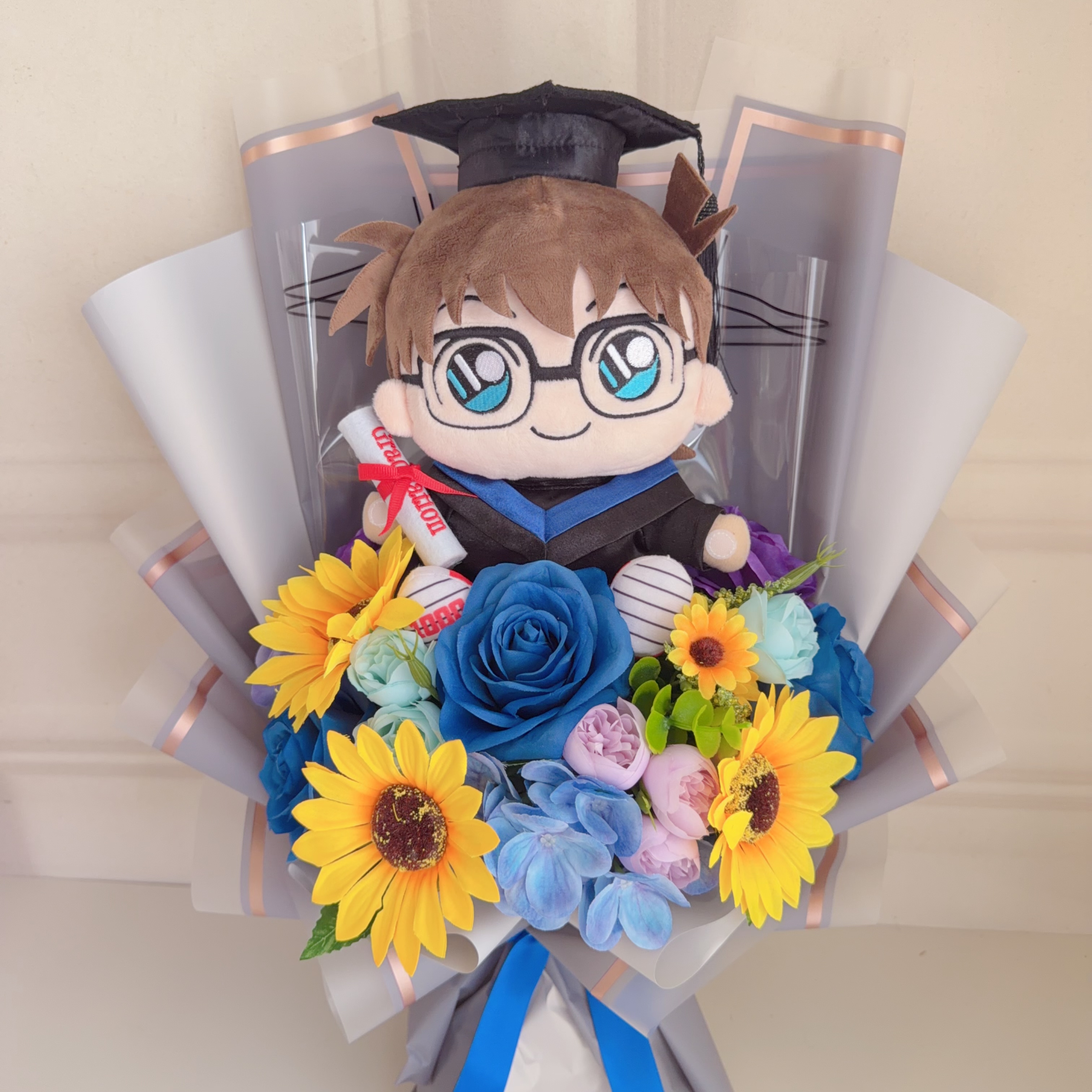 (現貨) 柯南畢業公仔花