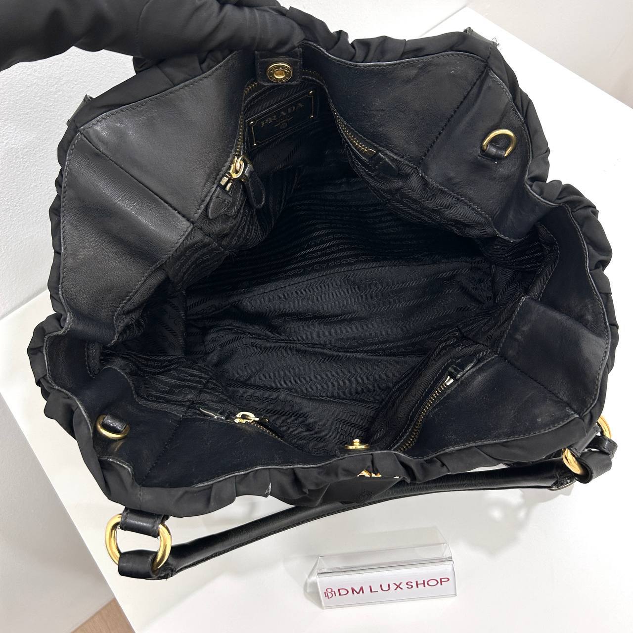 Prada Black Nylon Tote GHW