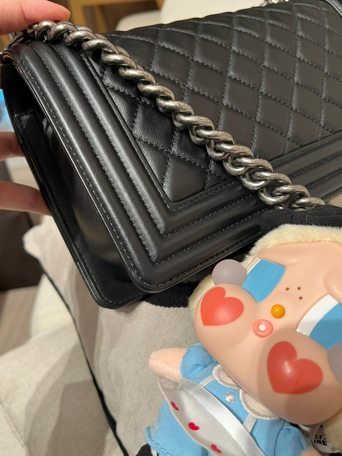Chanel boy 25cm A67086 黑色復古銀扣 100%Authentic,98%new ✅專門店收據✅29card✅dust bag✅box