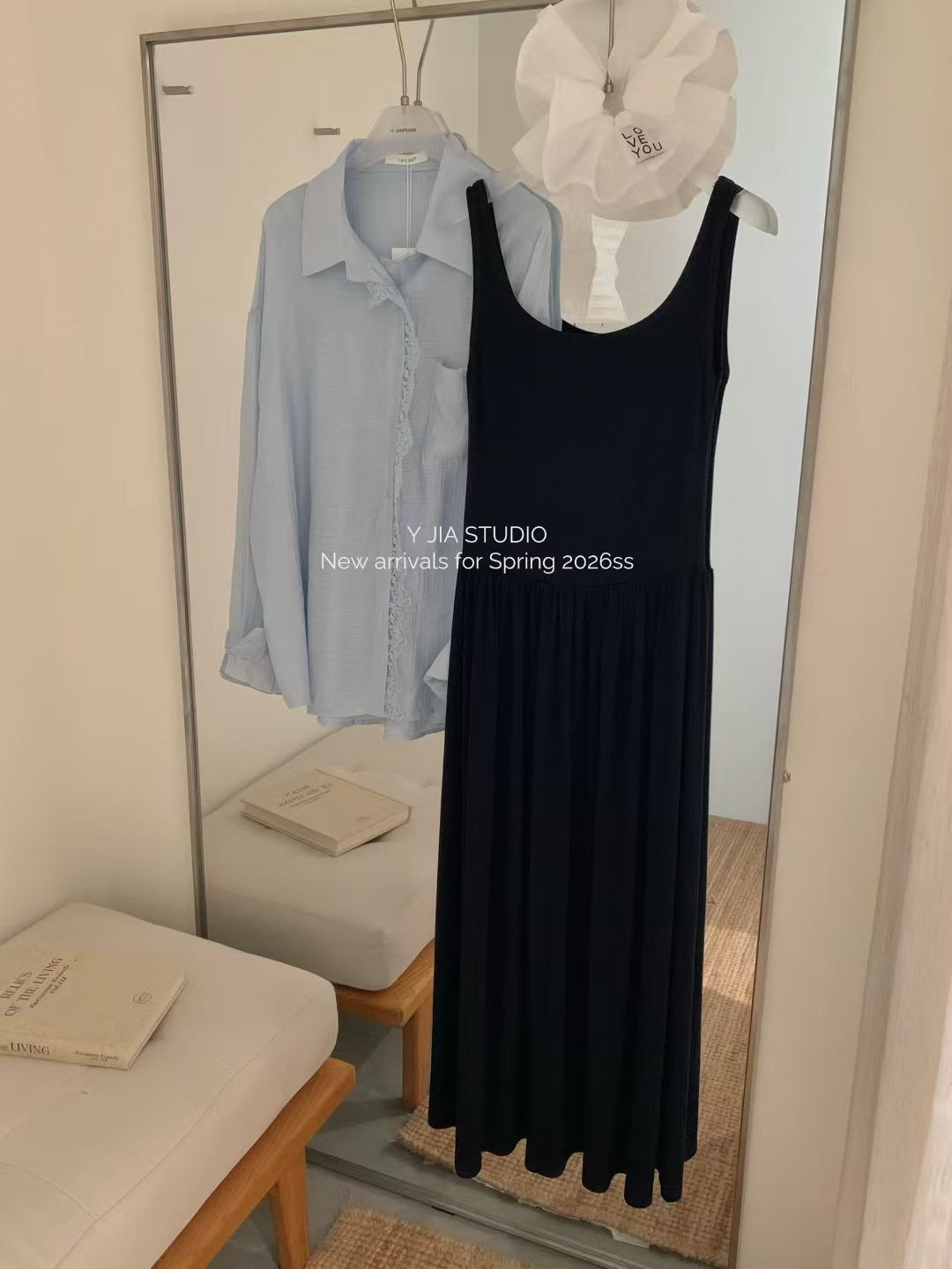 1753 Sheer Lace Shirt & Slip Dress Set Freesize法式蕾丝衬衫+吊带裙套装 