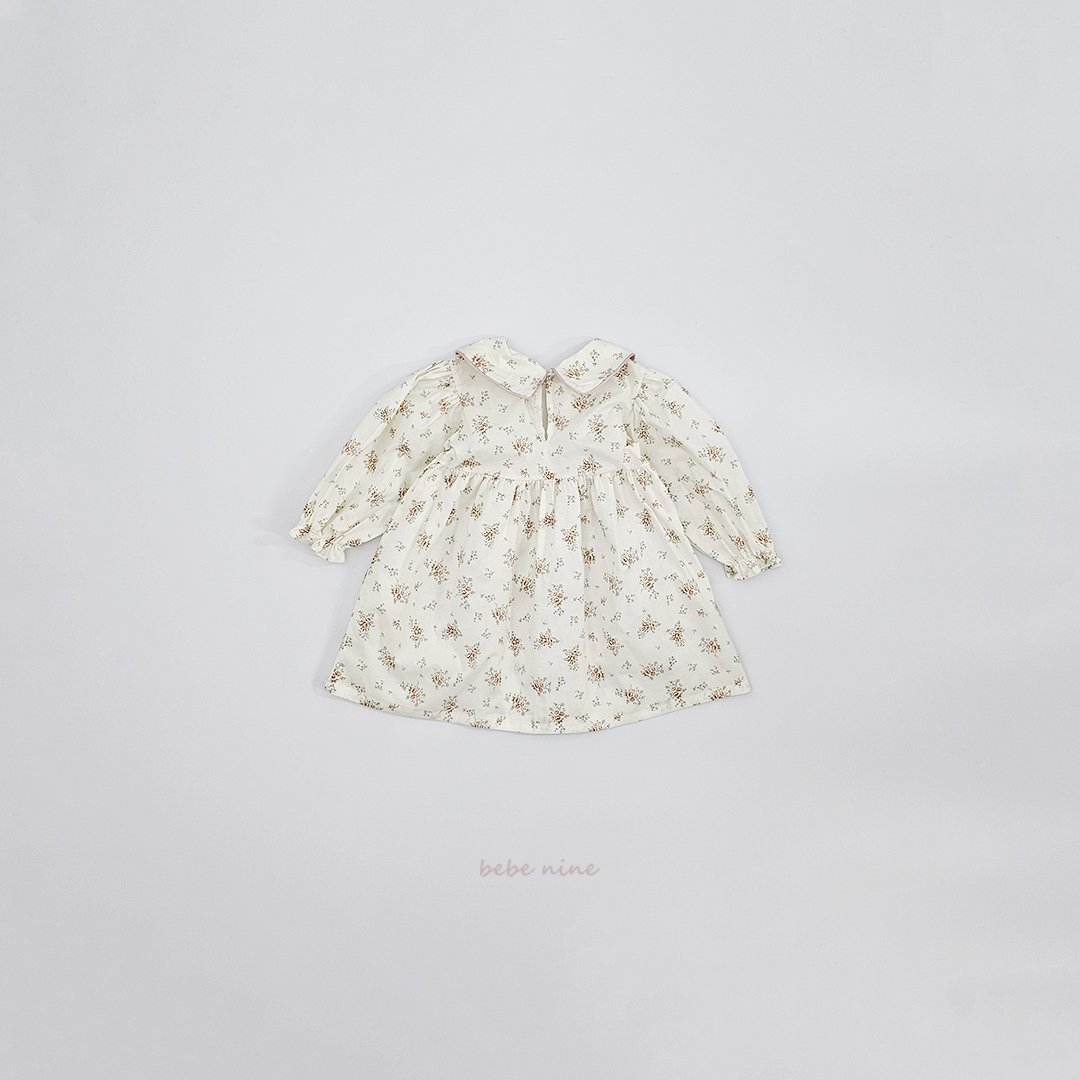 🌸預訂 韓國直送🌸🇰🇷Bebenine兩色翻領碎花長袖連身裙