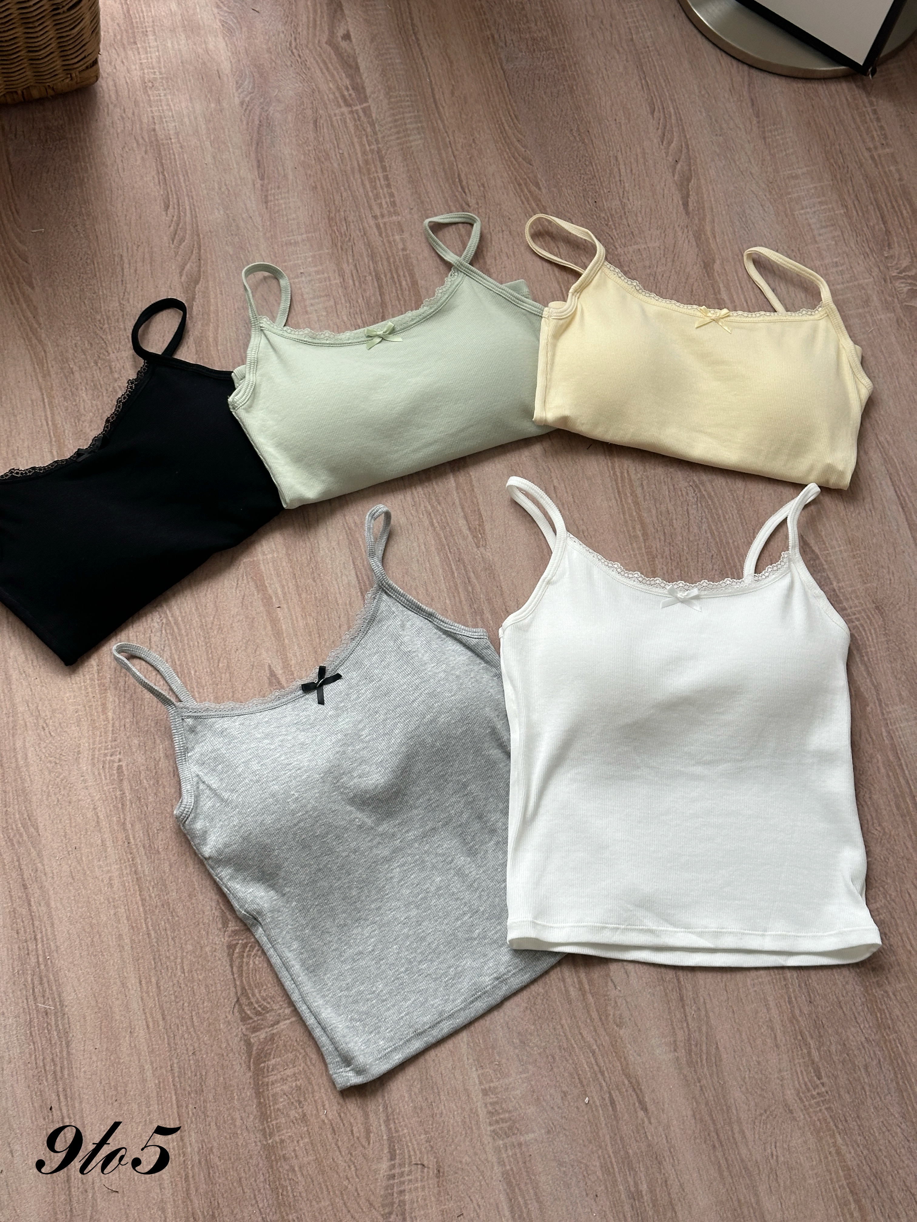 T4348 Ribbed Camisole Bra Top - 5 Colors 