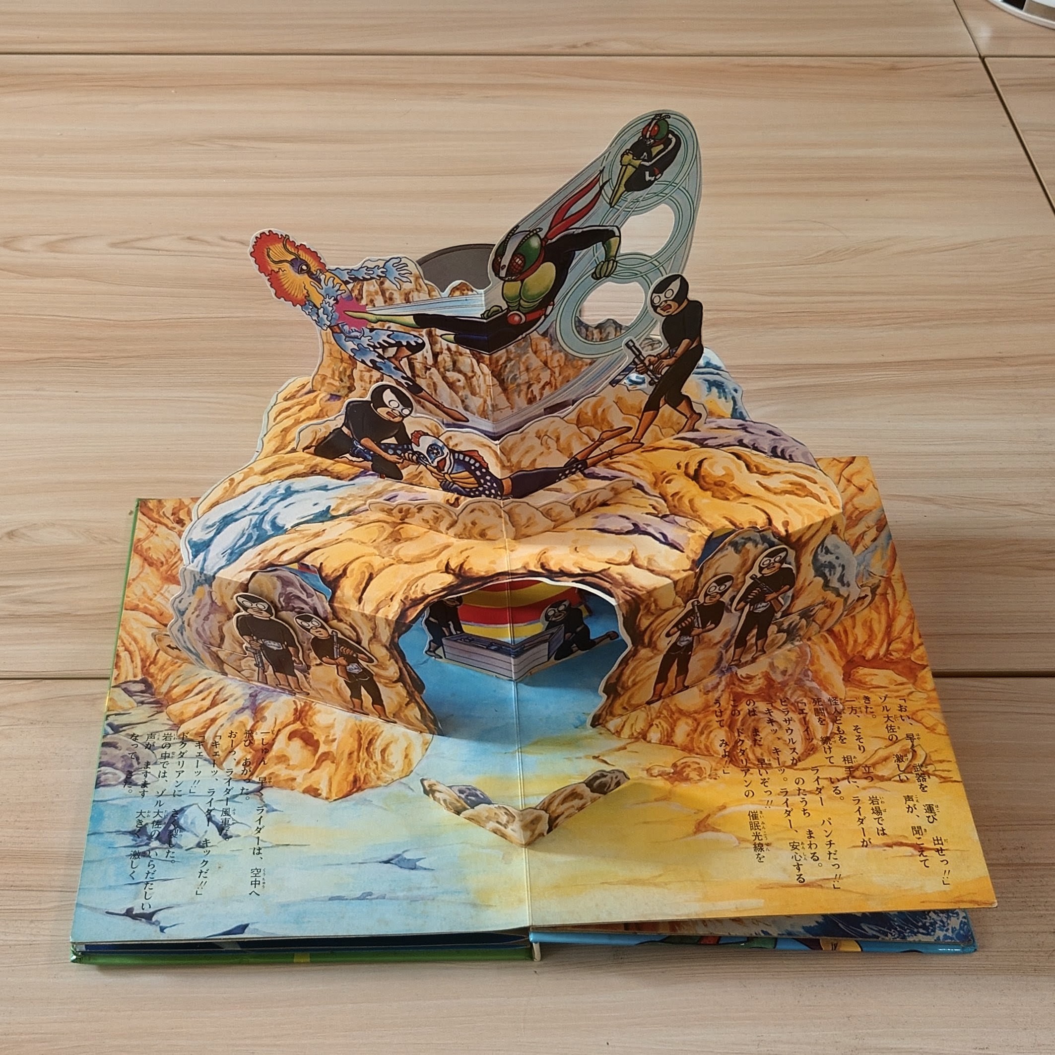 (極貴重) 昭和50年万創 - POP UP 立體書 < 幪面超人・變身！Rider Jump >  1972年初版 BS企画