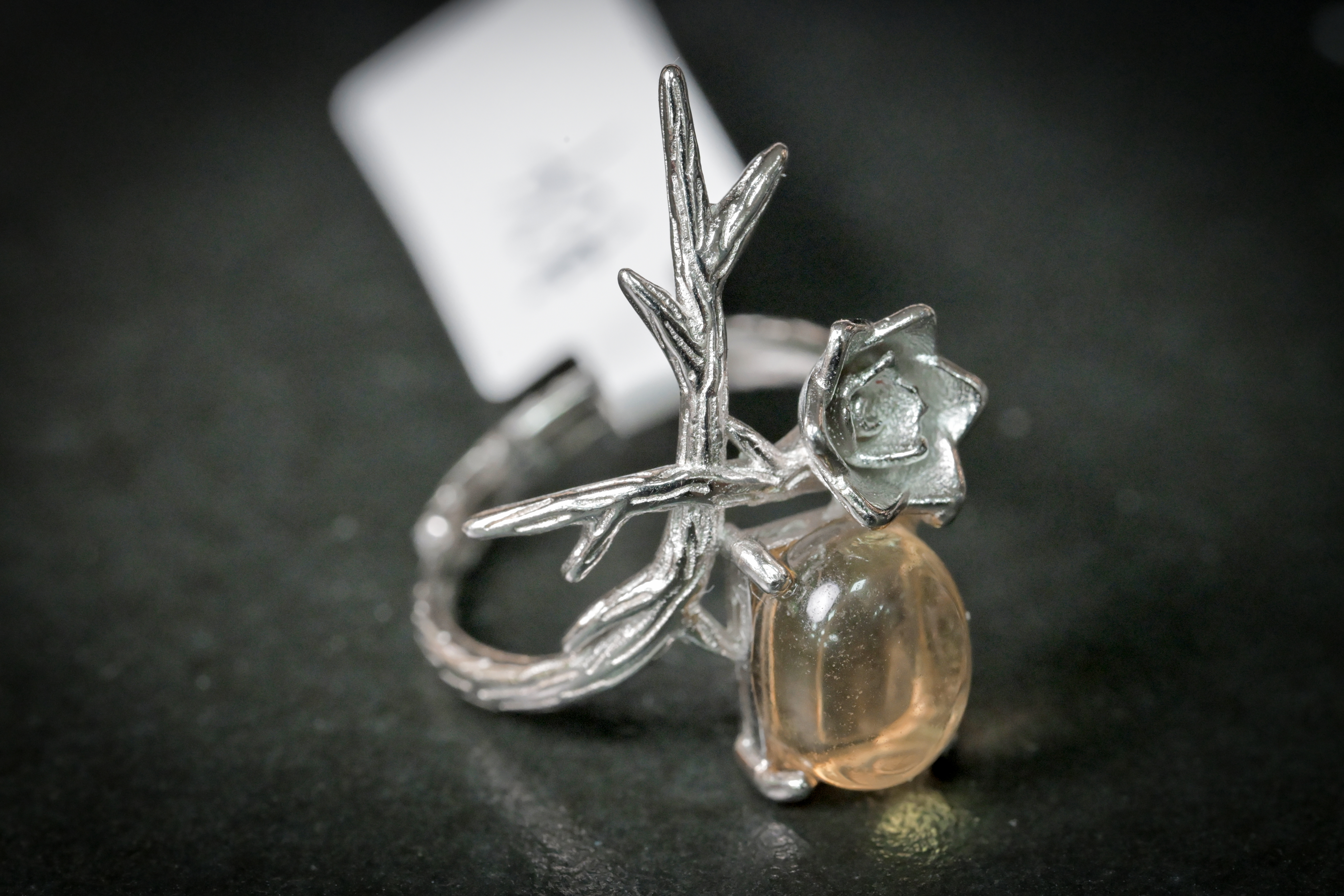 黃水晶純銀戒指 #024｜日信水晶 身心工房｜Yellow Citrine Sterling Silver Ring #024
