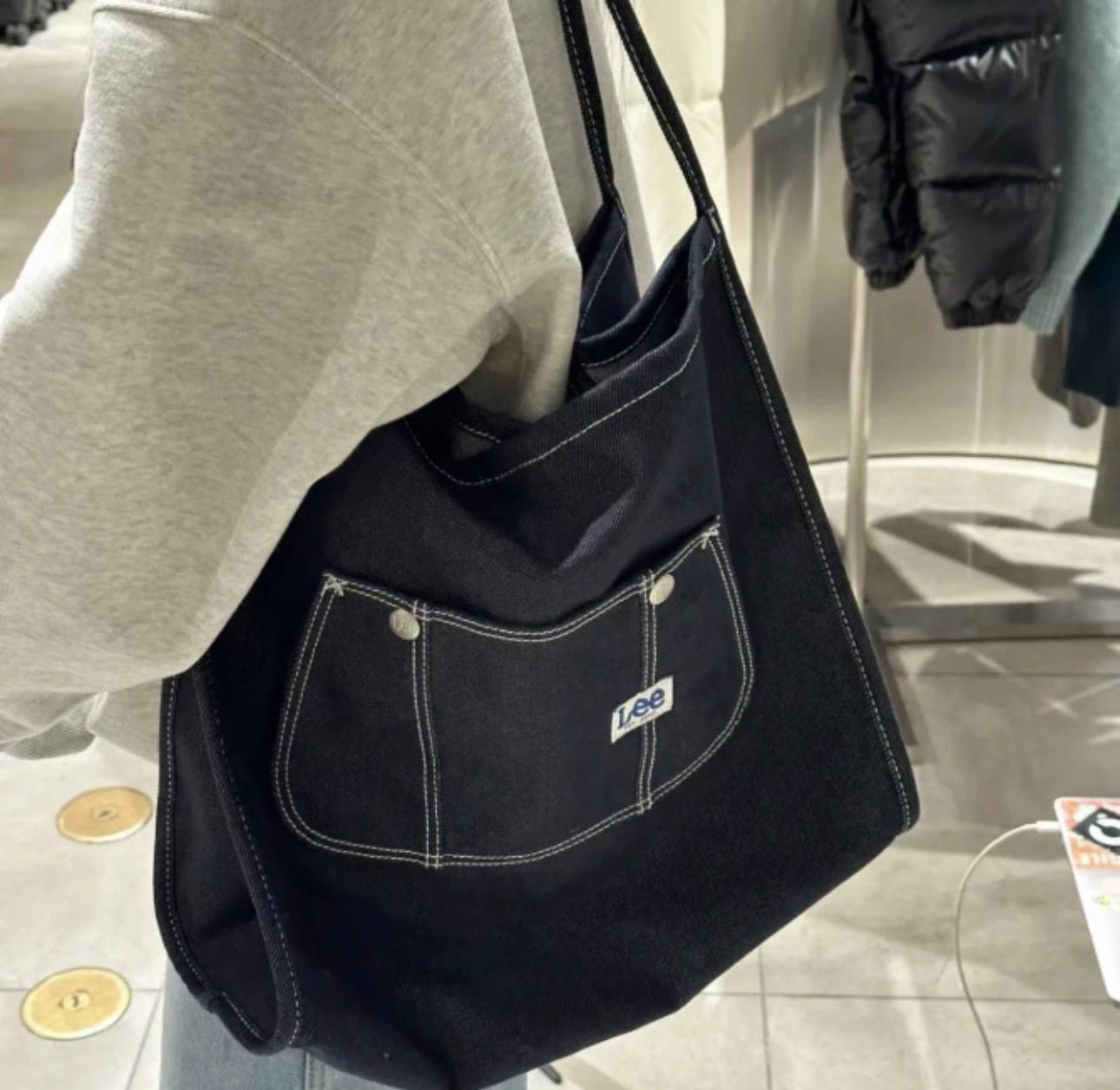 🇰🇷Lee 牛仔帆布单肩包✨