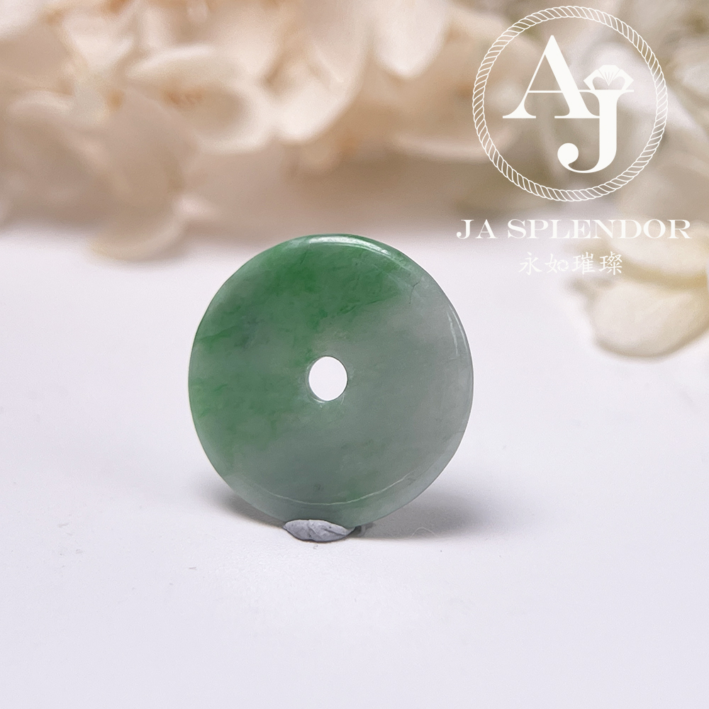 JN-3125 天然翡翠A玉 果綠平安扣