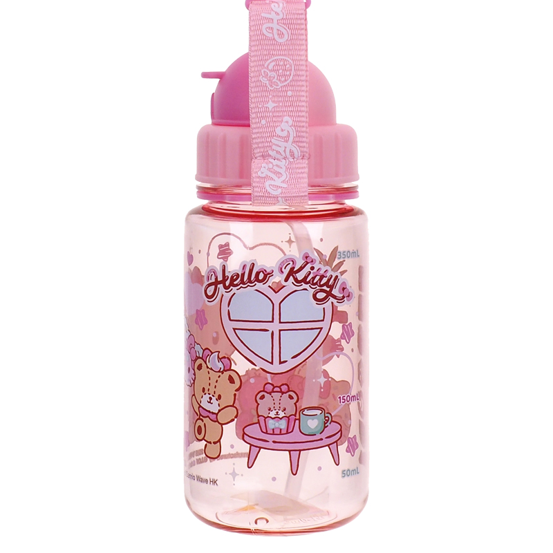 My Melody 350ml BPA Free Water Bottle With Straw & Neck Strap 膠水樽連飲管及頸繩