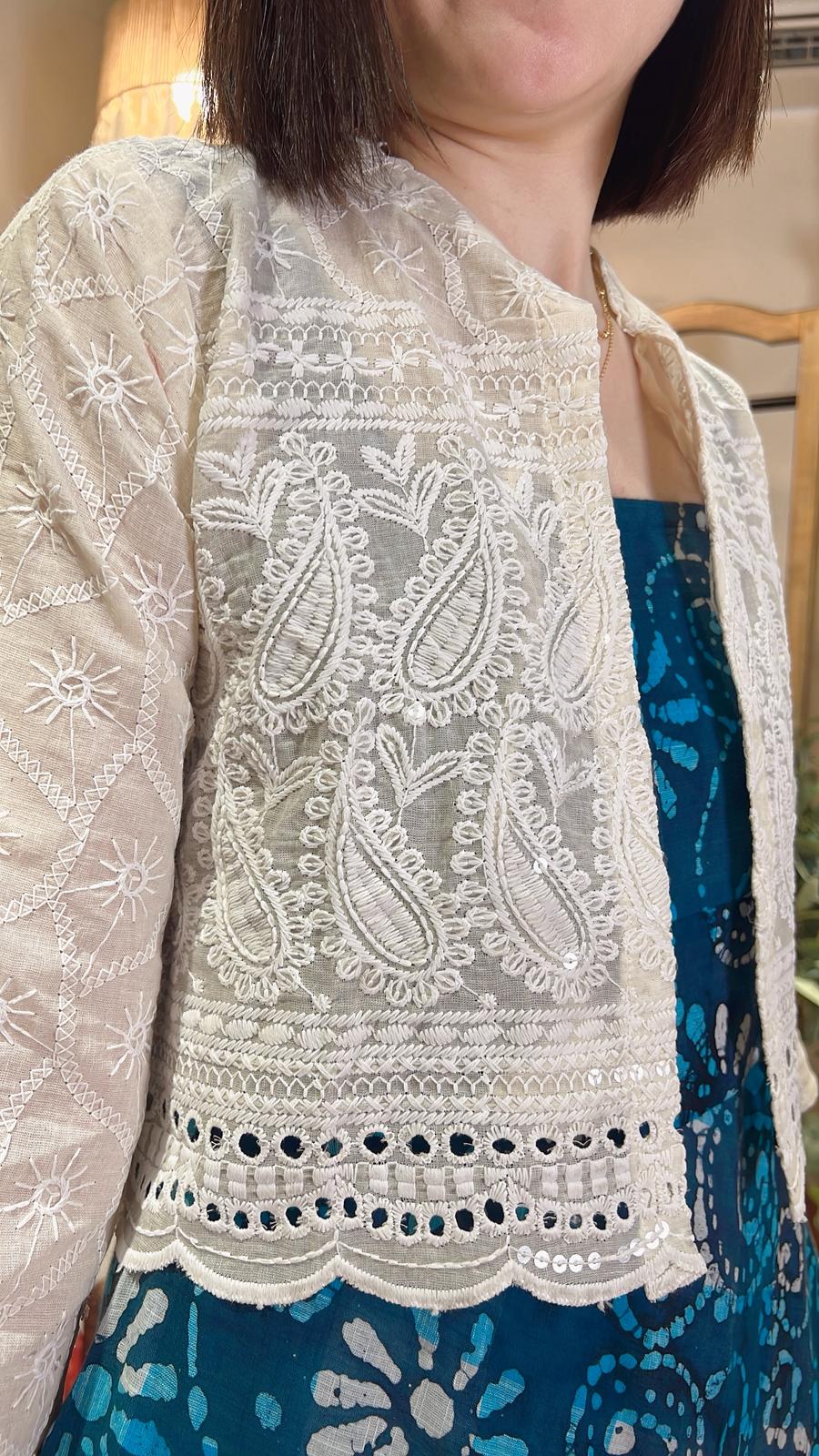 1979 White Bling Bling Paisley Jacket