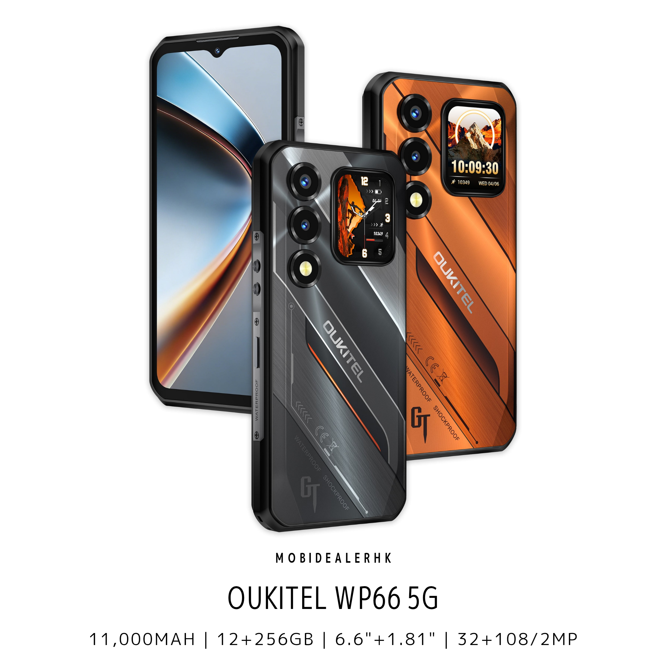Oukitel WP66 | 歐奇 WP66 | 5G | 三防手機 | 11,000mAh | 6.6"+1.81" | 32+108/2MP