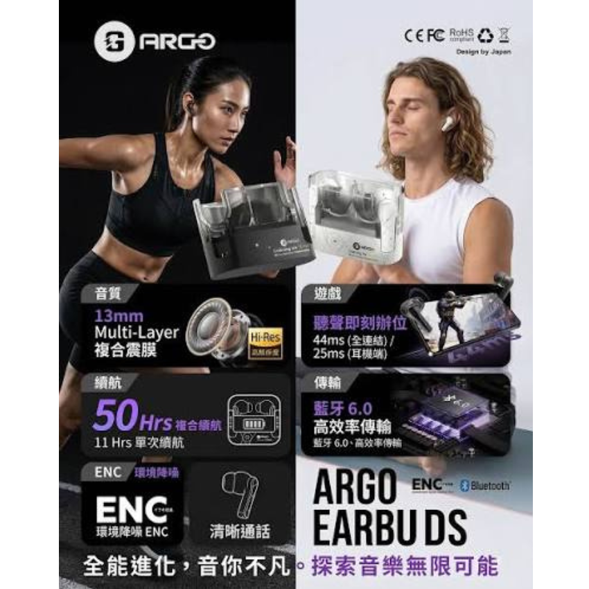 ARGO EARBUDS 藍牙6.0 真無線耳機(GT8)