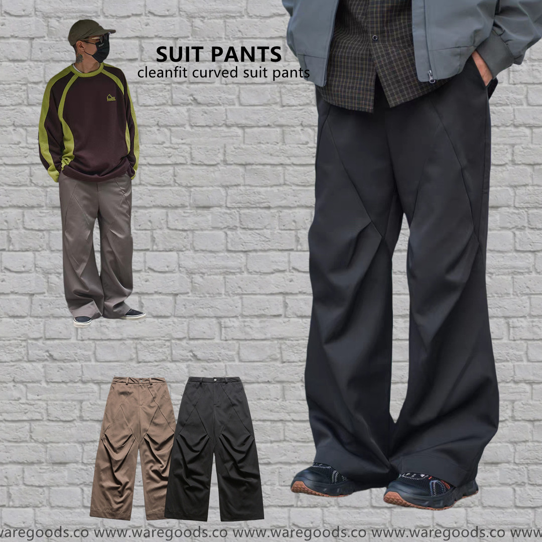 W21皺摺立體剪裁西褲