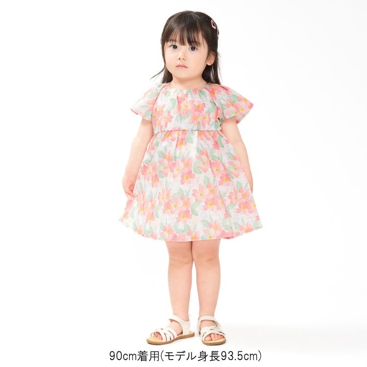 🆕【⭐訂購⭐】🇯🇵 日本直送🌀水彩畫風碎花 荷葉袖 連身裙🌀 [ELFA-0054][260705]