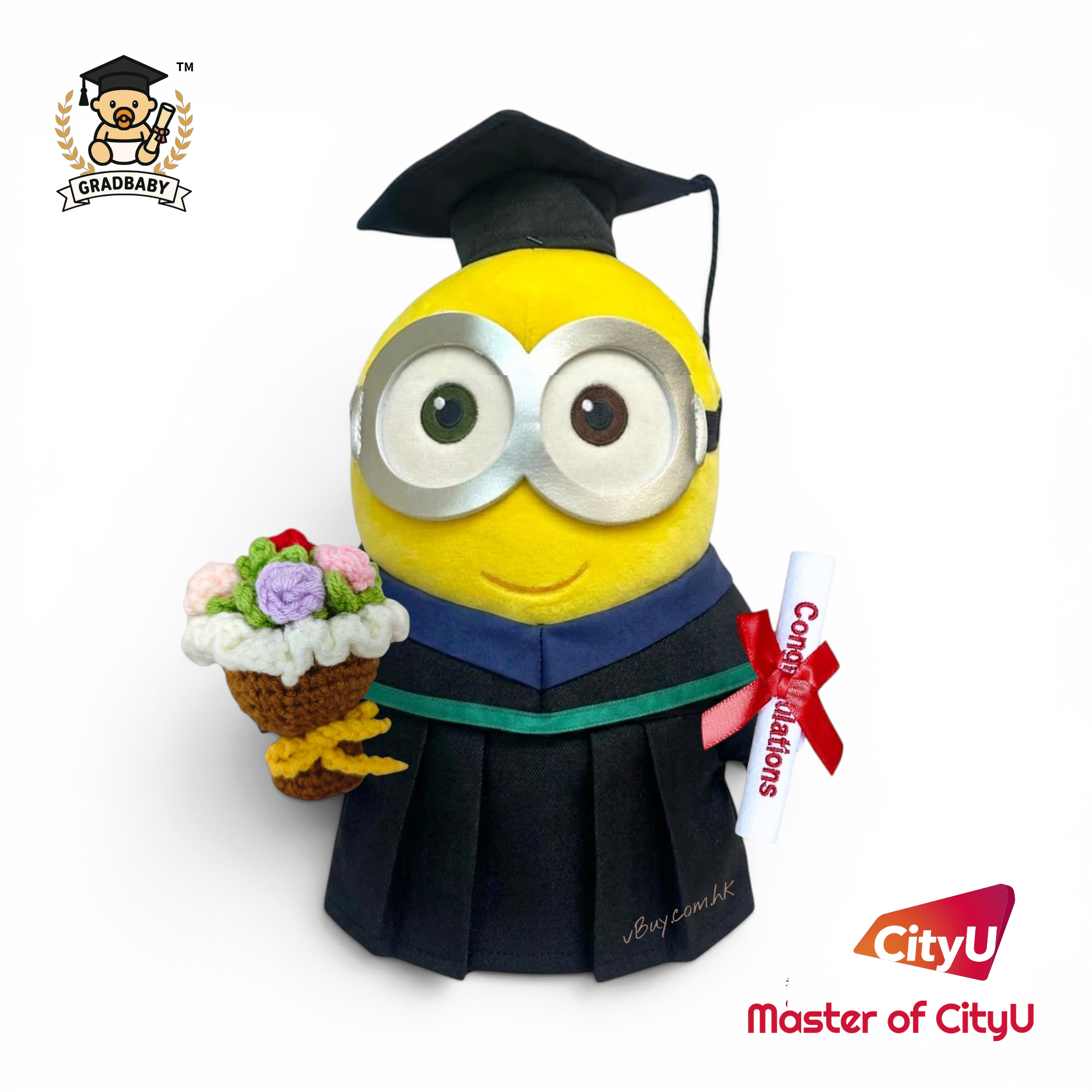 迷你兵團Minions城市大學碩士畢業公仔（master）Kelvin 加分 可加綉名 正版香港現貨 gradbaby