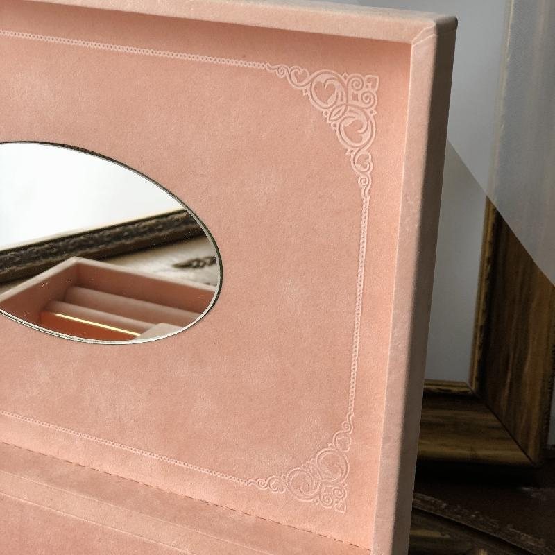 RARE! Vintage Design By Philipp- Appointment To The Royal Swedish Court Light Pink Suede Jewelry Box Set of 2(MT655)