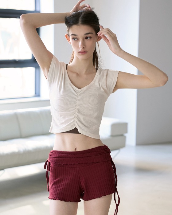 預購_DEVI-T0130 Julie Shirring Cap Sleeve by Devi wear