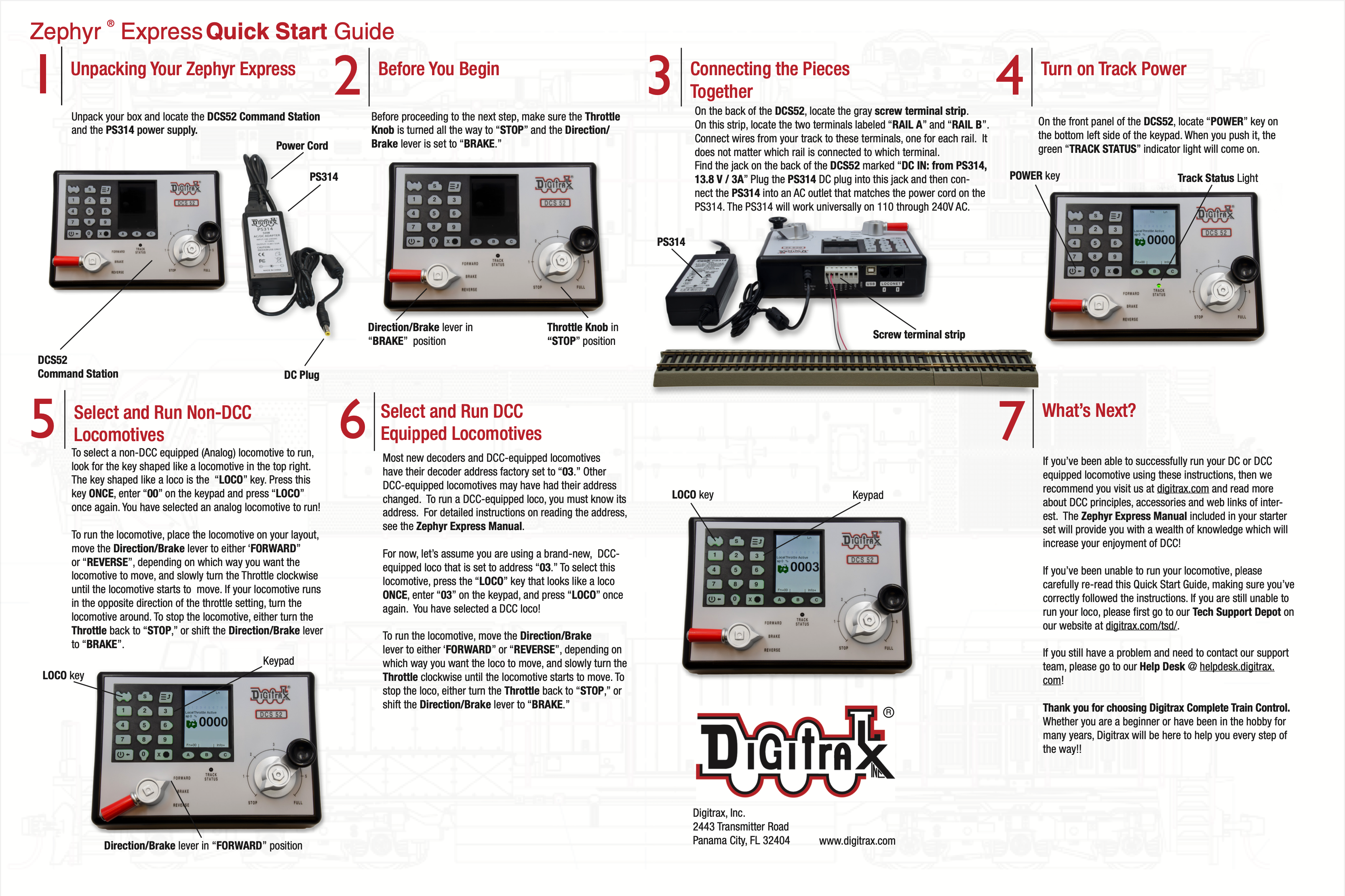 Digitrax DCS52 Zephyr Express: All-in-one Command Station 美國鐵路模型數碼控制器