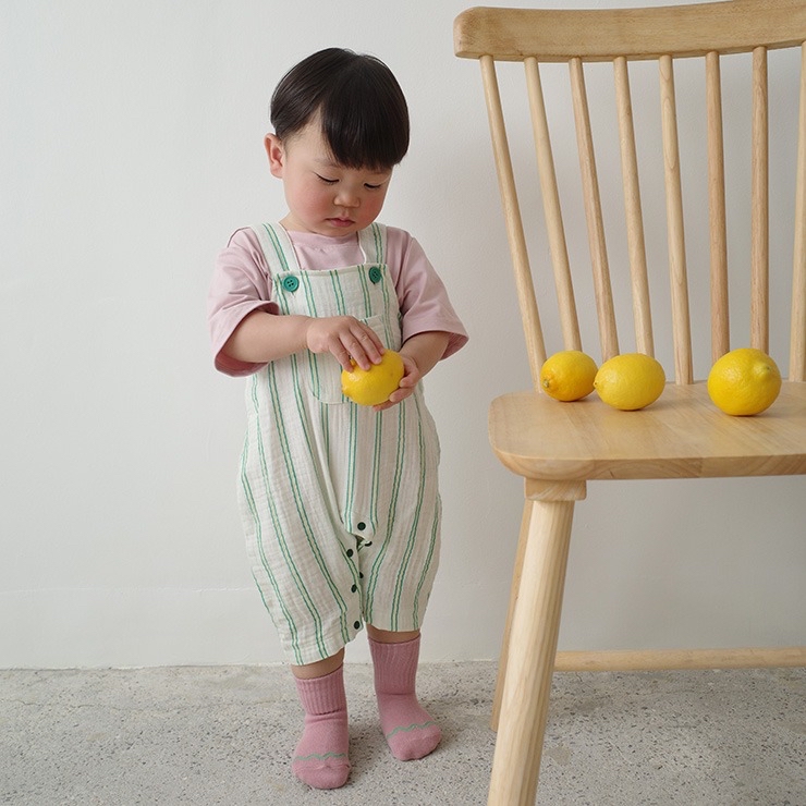 🇯🇵限量預訂 日本直送🇯🇵This and That四色條紋純棉紗吊帶連身褲