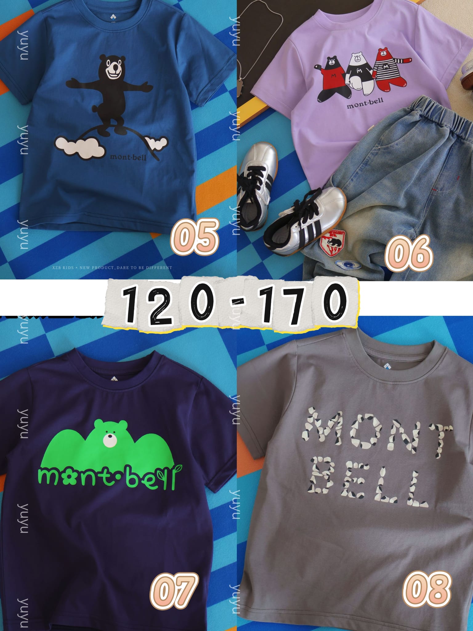 12款選擇/中大童款。$85件,2件起$75件。Montbell 速乾Tee快乾✓清爽