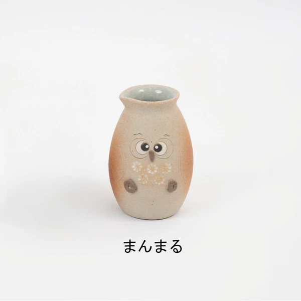 日本製 信樂燒 貓頭鷹清酒壺