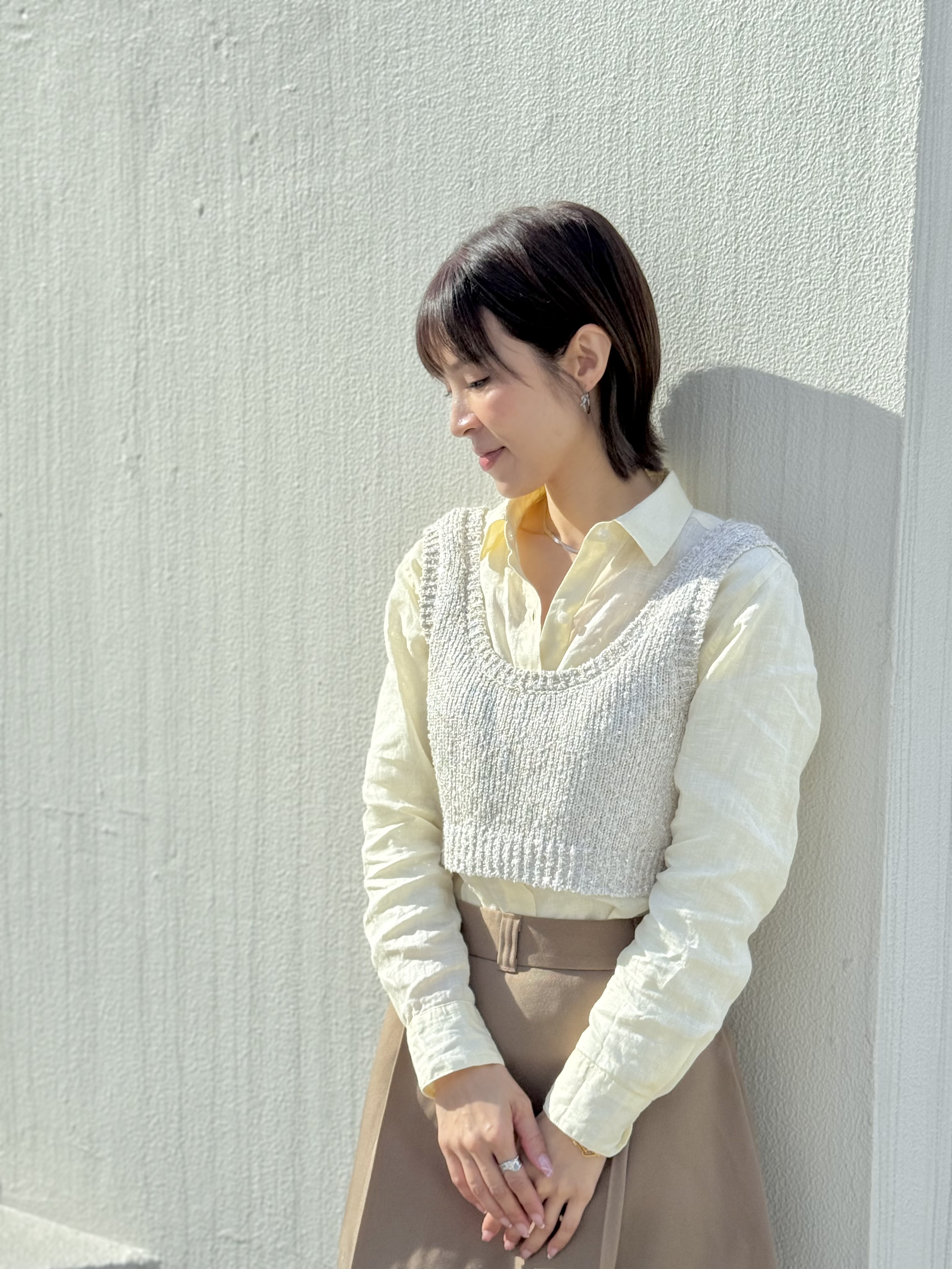 Sliver twist circle stainless earring