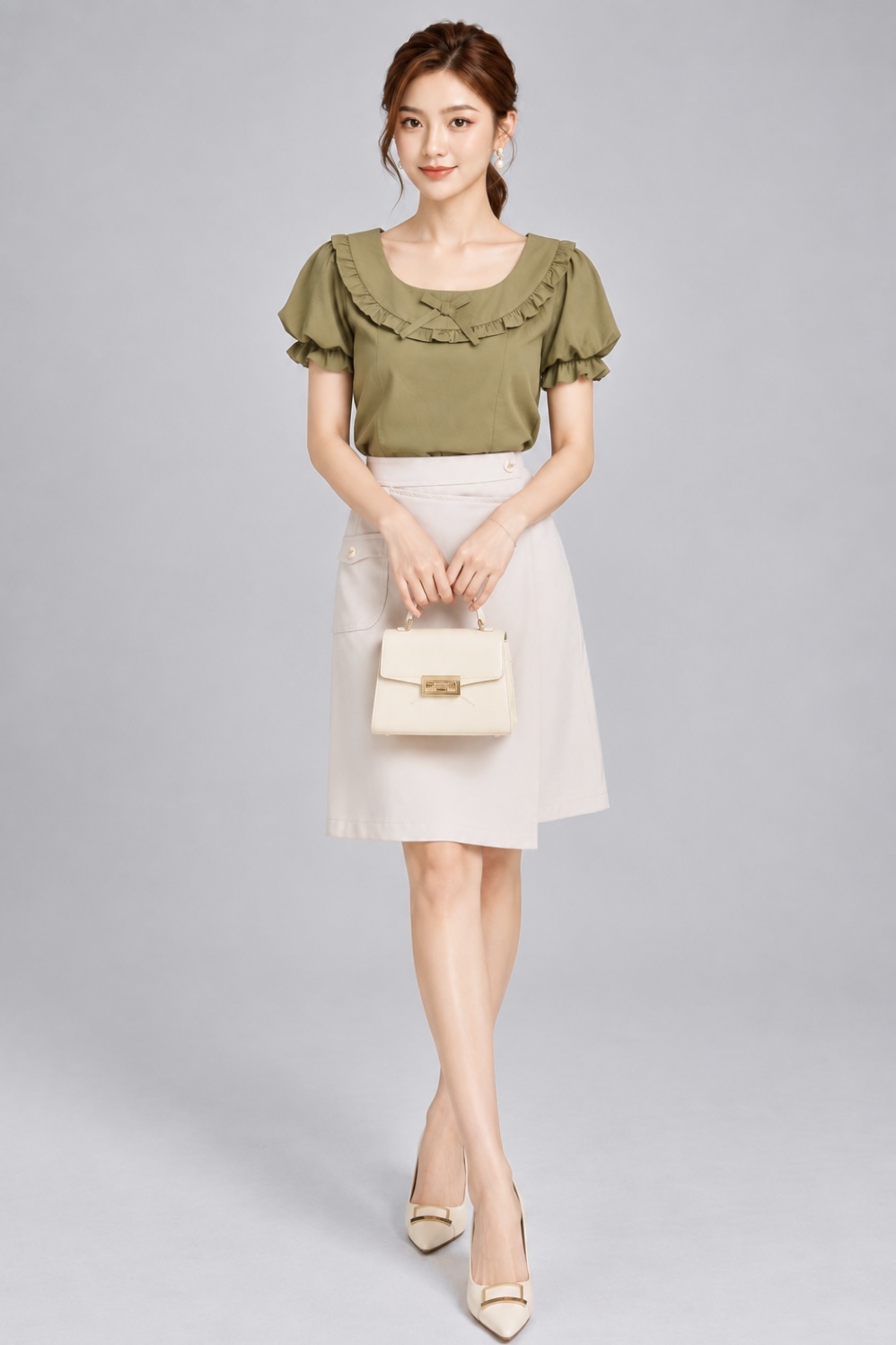 25726 Luxe Tailored Flare Skirt