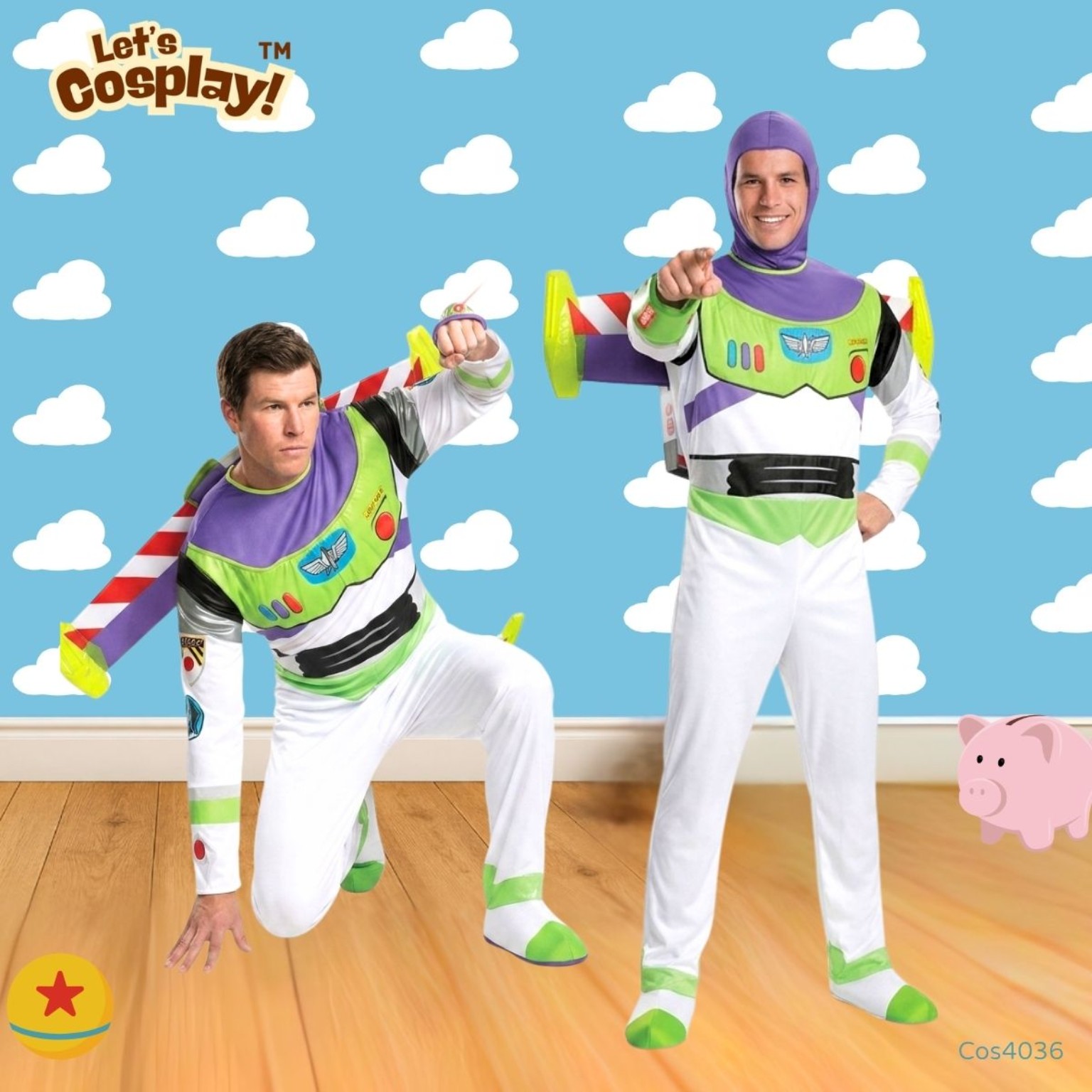 反斗奇兵 Toy Story 巴斯光年 Buzz Lightyear 主題成人Cosplay服裝 4件套 翅膀頭套腳套