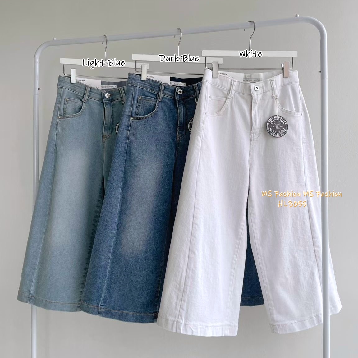 HL3055 韓國🌼Howluk8分拼接闊筒牛