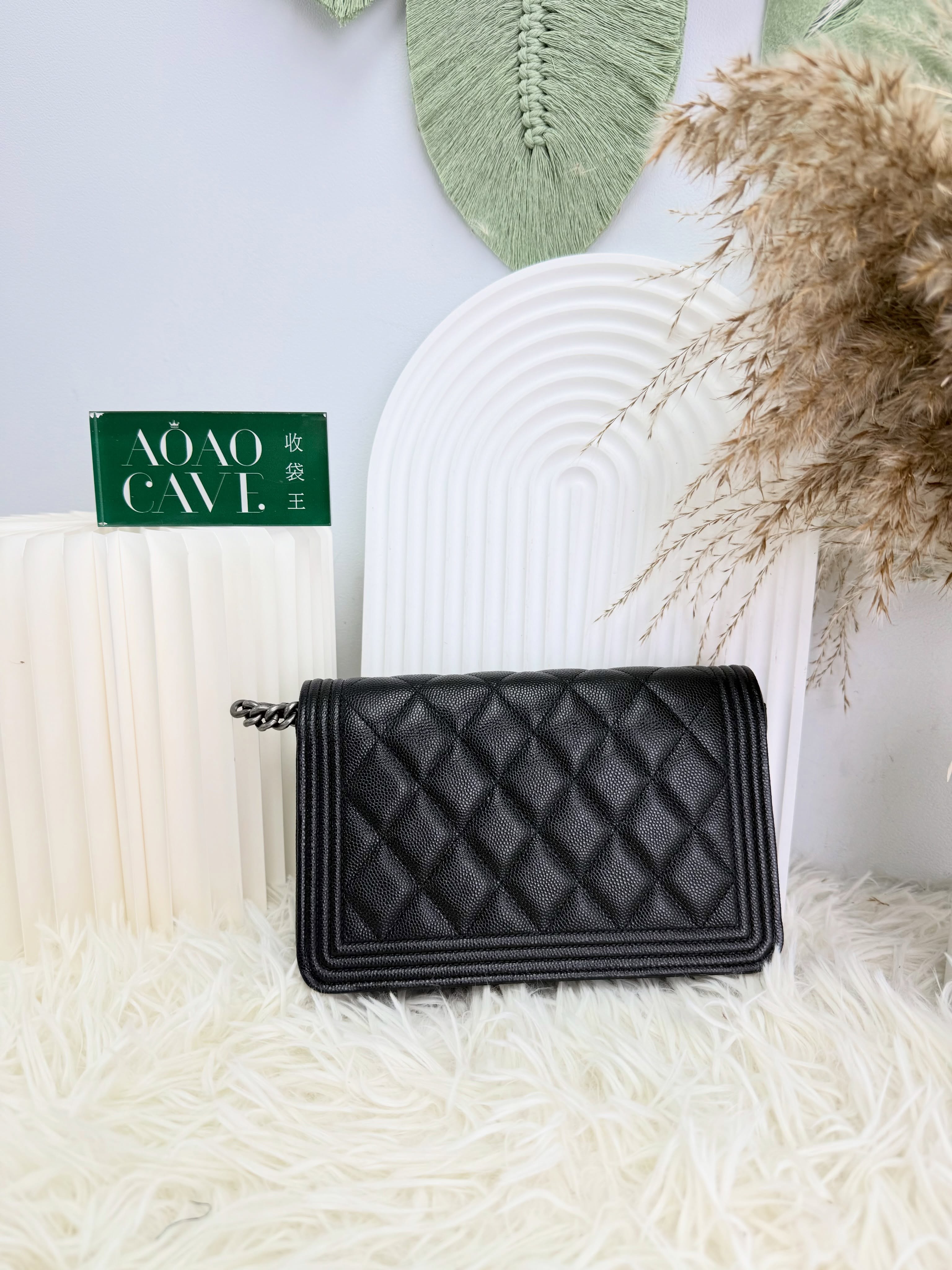 Chanel👜 PRE OWNED 🛍️黑色leboy woc 晶片款 全套 有單 🖤 