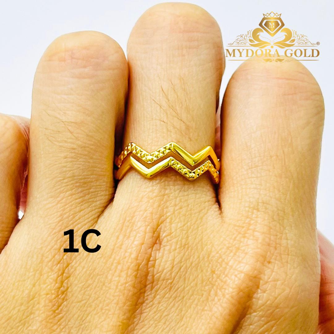 MYDORA Cincin Double Zig Zag (5G) l EMAS 916/22K