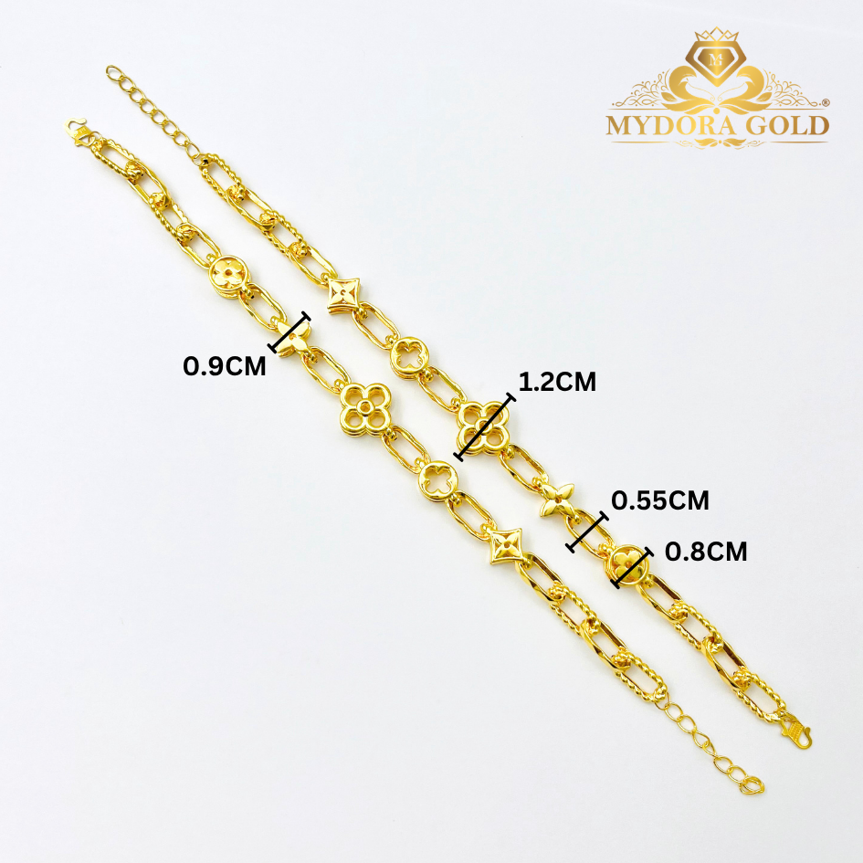 MYDORA Rantai Tangan Fesyen Paper Clip + LVie in Style l EMAS 916/22K