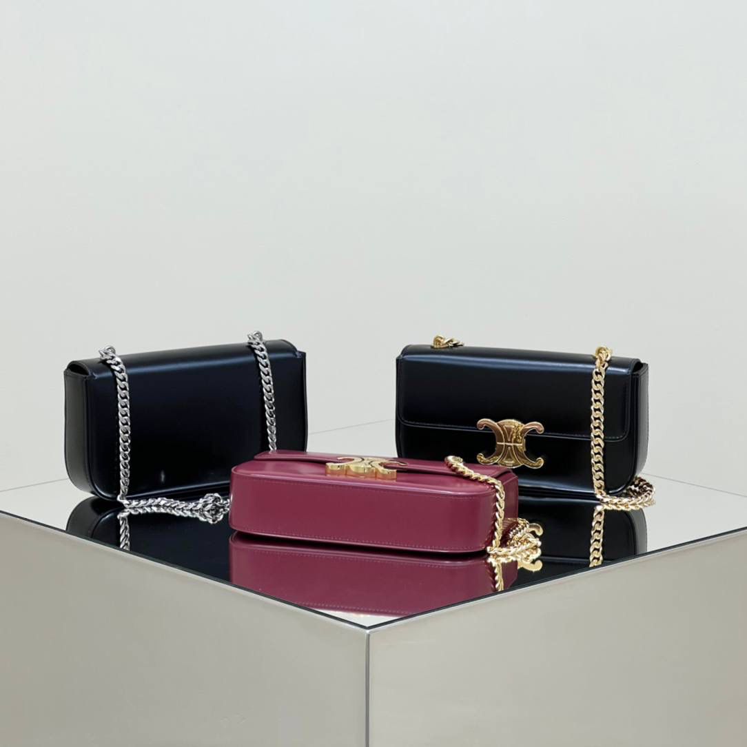 CELINE凯旋门+链条的设计，就是个经典！！金属链条vintage感十足，配皮革更显得整体质感高级，万年款