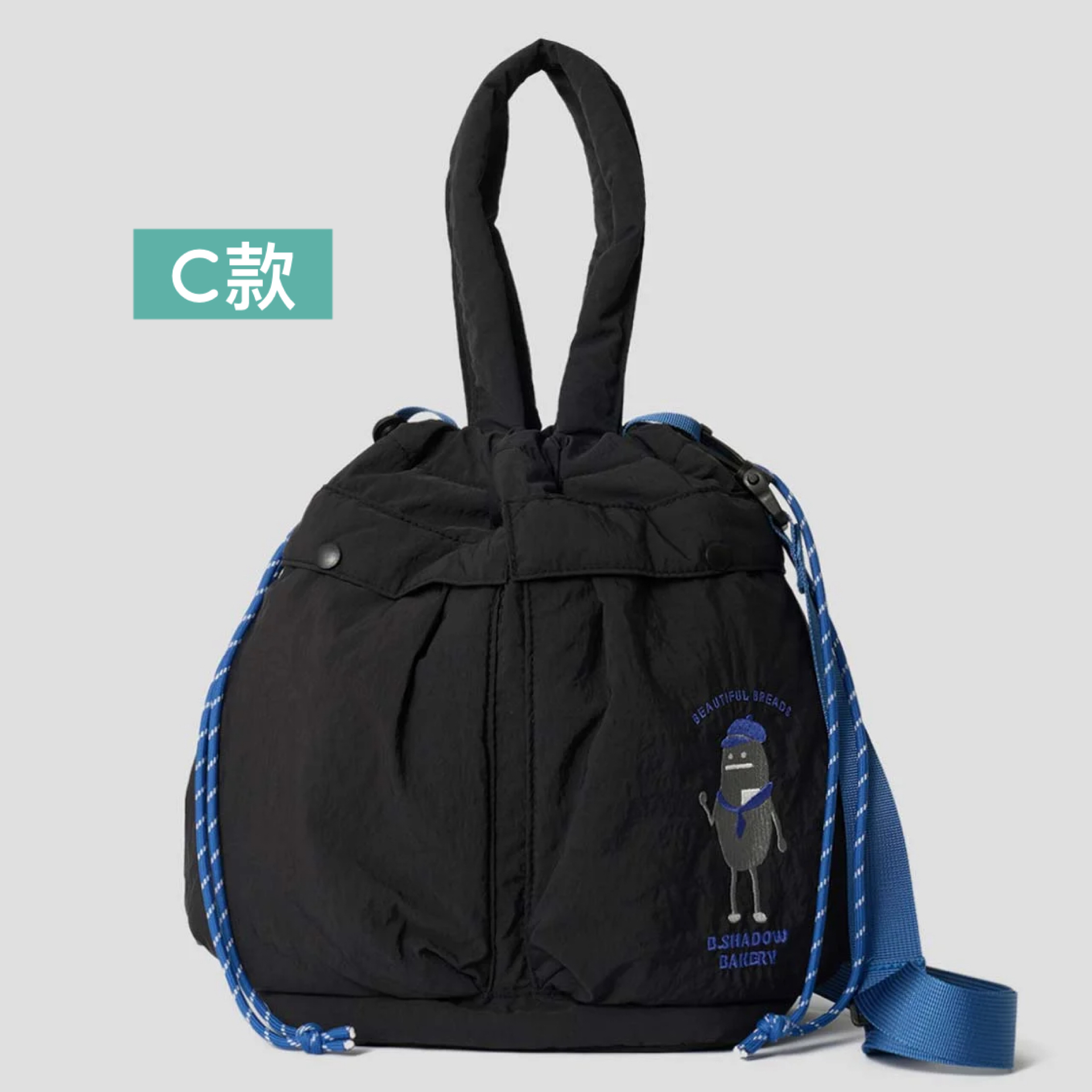 日本預訂📍黑豆人得意麵包圖案斜咩袋/兩用袋