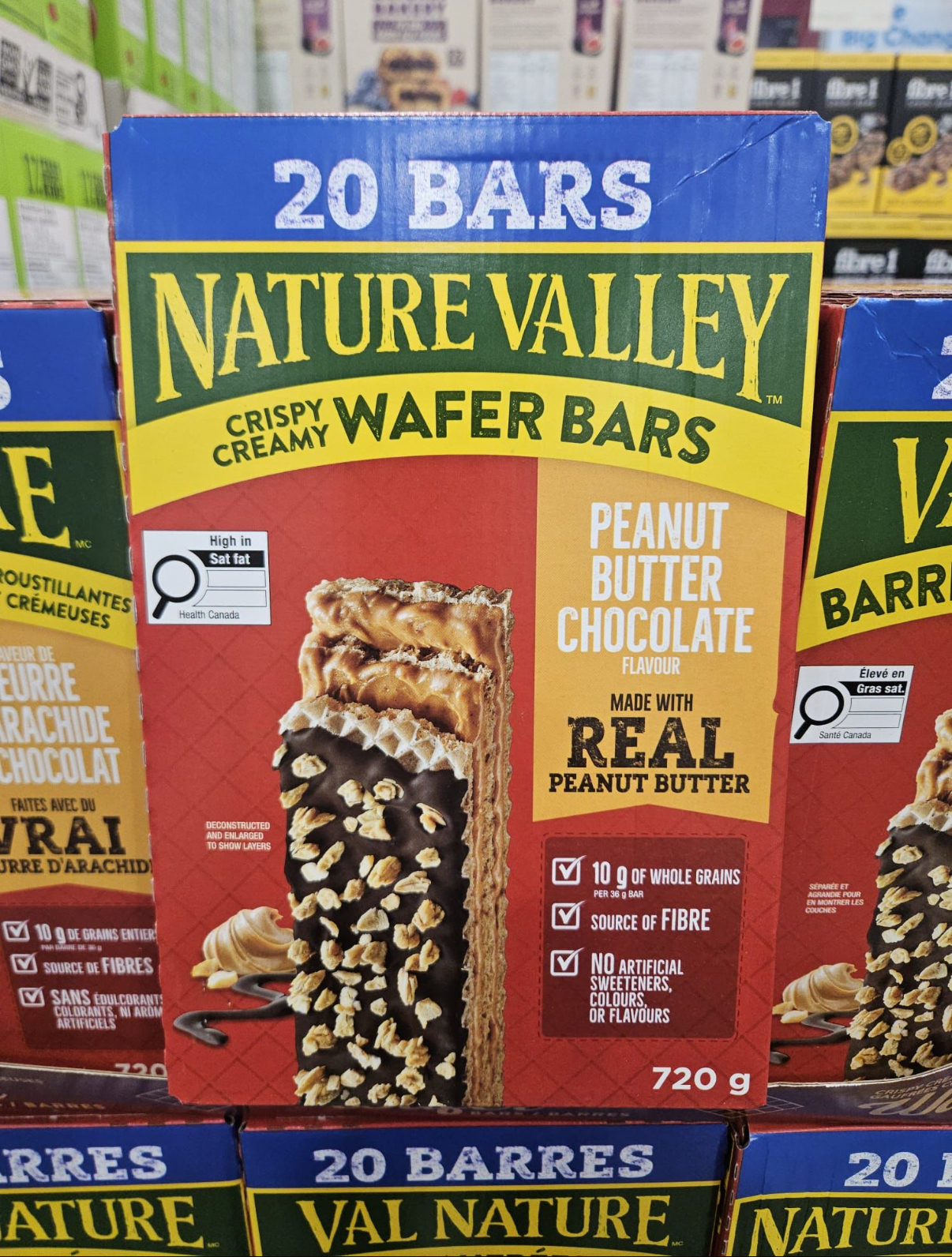 加拿大直送  Nature Valley 花生醬巧克力威化餅乾，20 × 36 克 