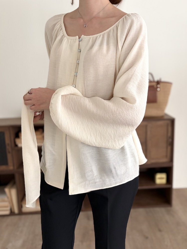 Eloise Tie-Neck Blouse (Cream)