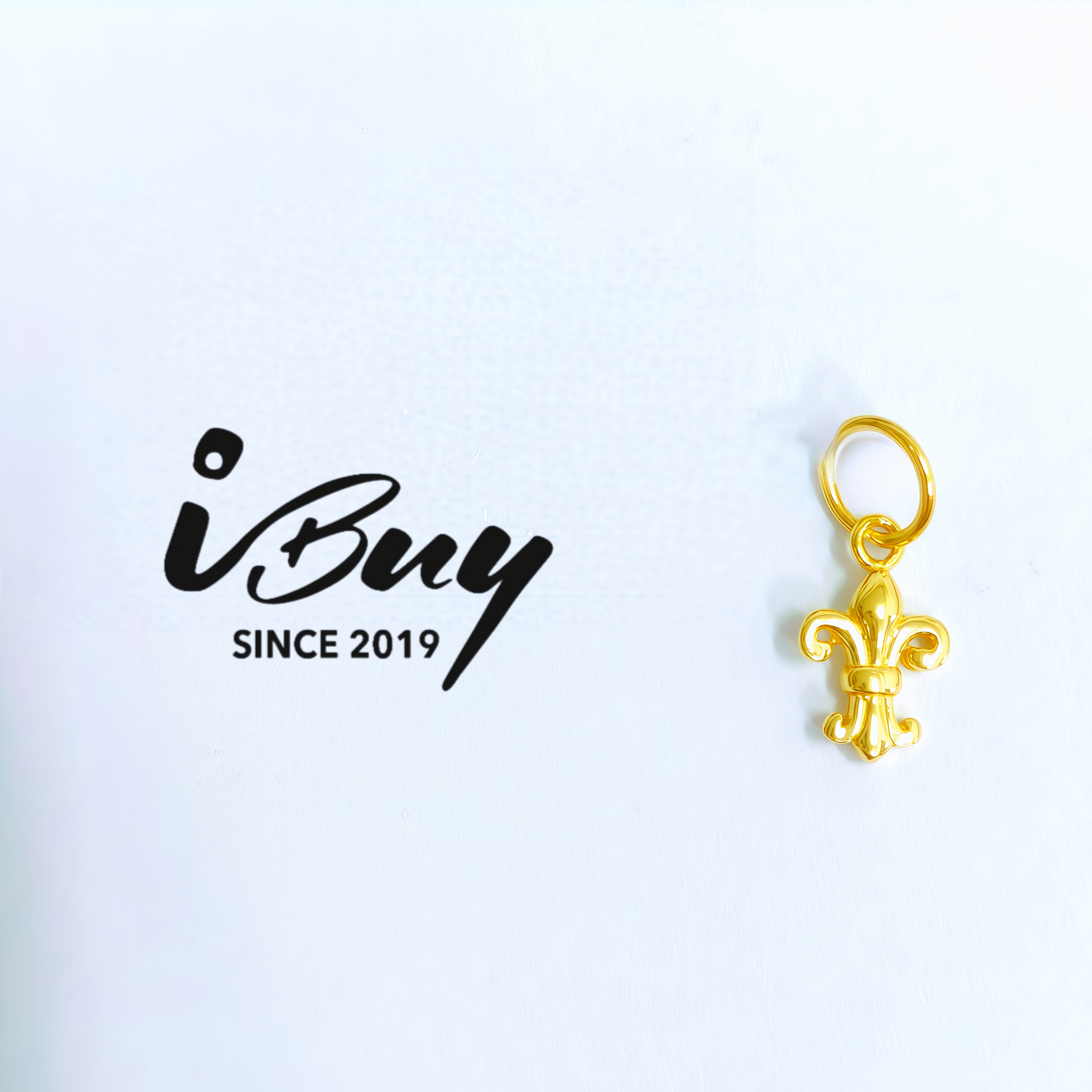 916 GOLD IRIS MINI PENDANT 916 金 迷你鸢尾花吊坠