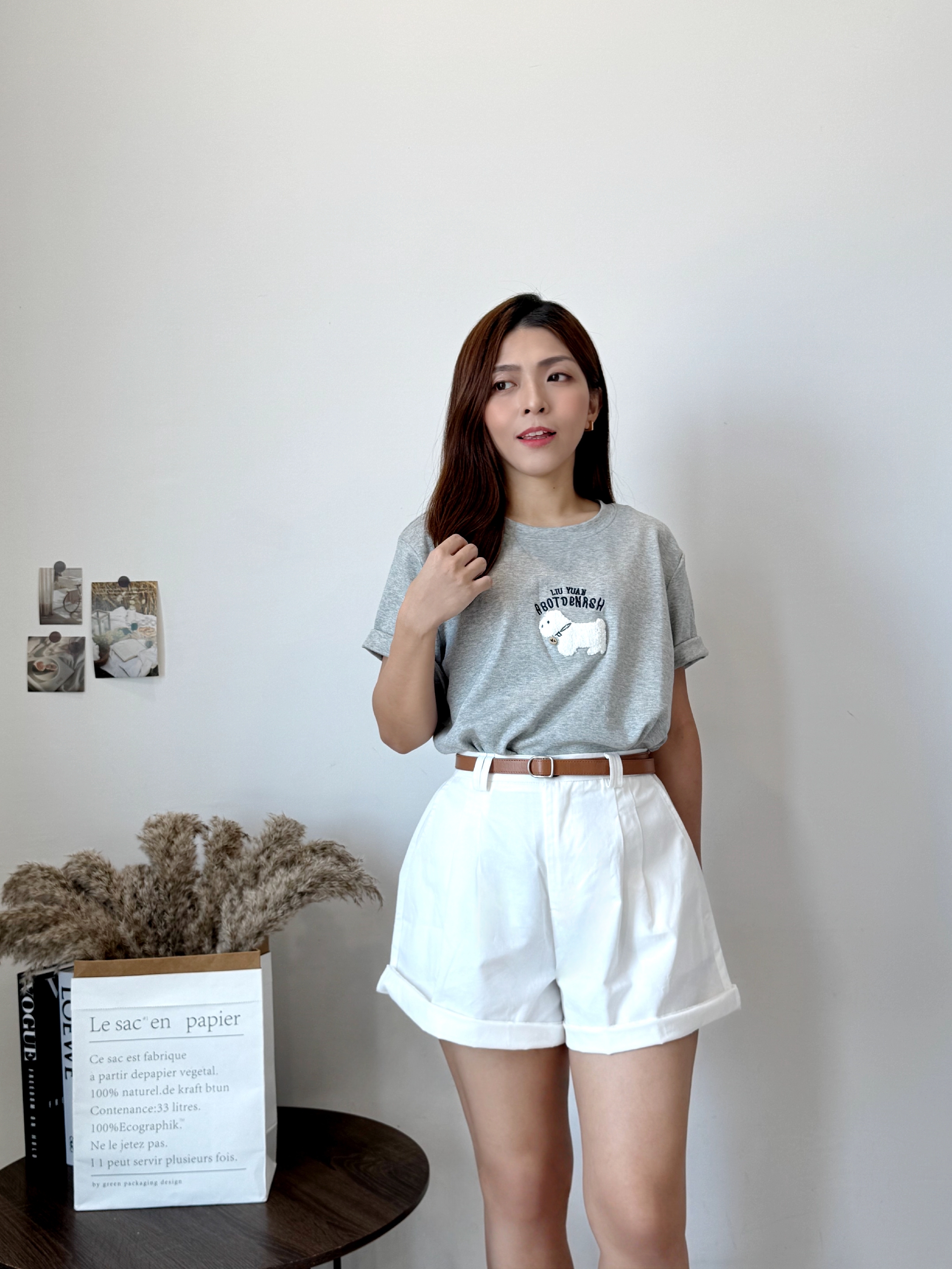 Fluffy Puppy Embroidery Casual Tee 韩系重工毛绒刺绣小奶狗短袖T恤 （ 3 Colours )