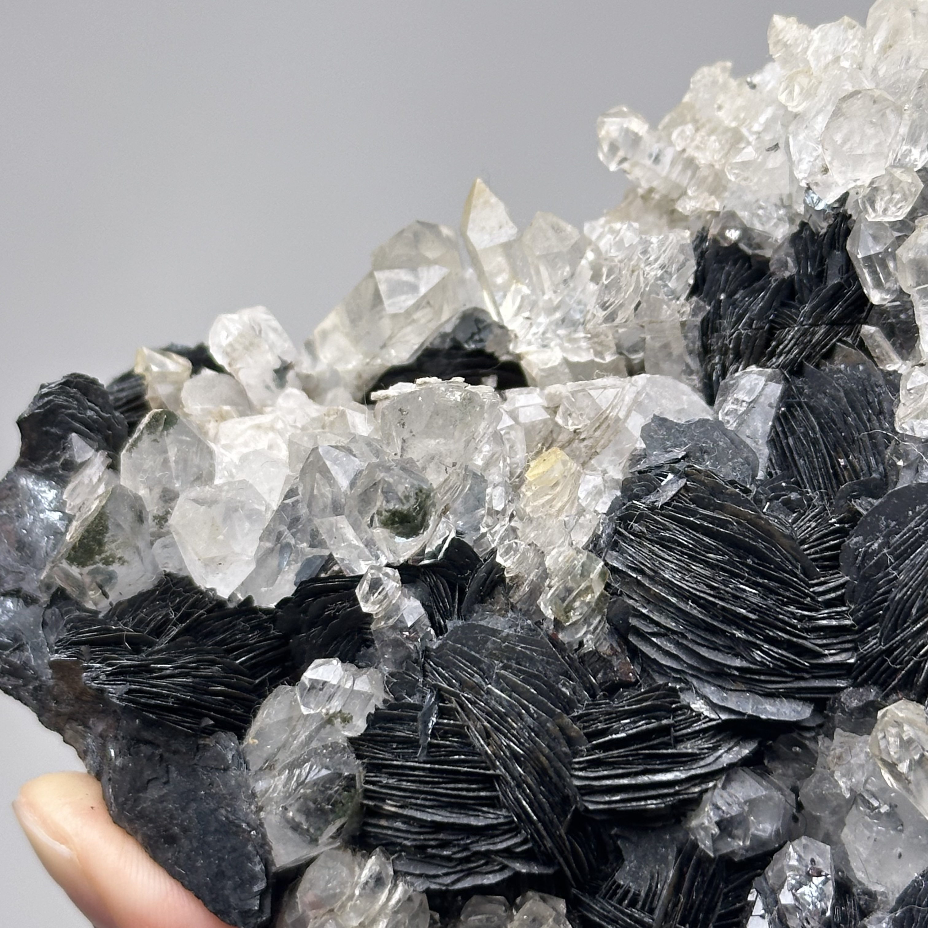 鏡鐵礦共生白水晶簇 - Hematite and Quartz