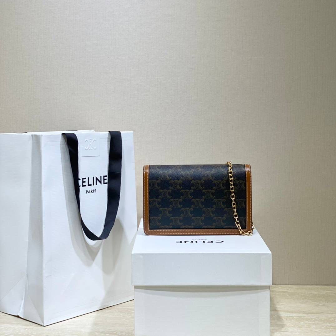 🔥大货实拍图 𝗖𝗘𝗟𝗜𝗡𝗘♥𝗠𝗔𝗜𝗟𝗟𝗢𝗡链条信封包 型号：10H422 尺寸：19.5*13*4cm