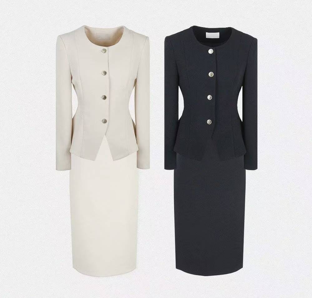 ZA004 簡素圓領職場套裝