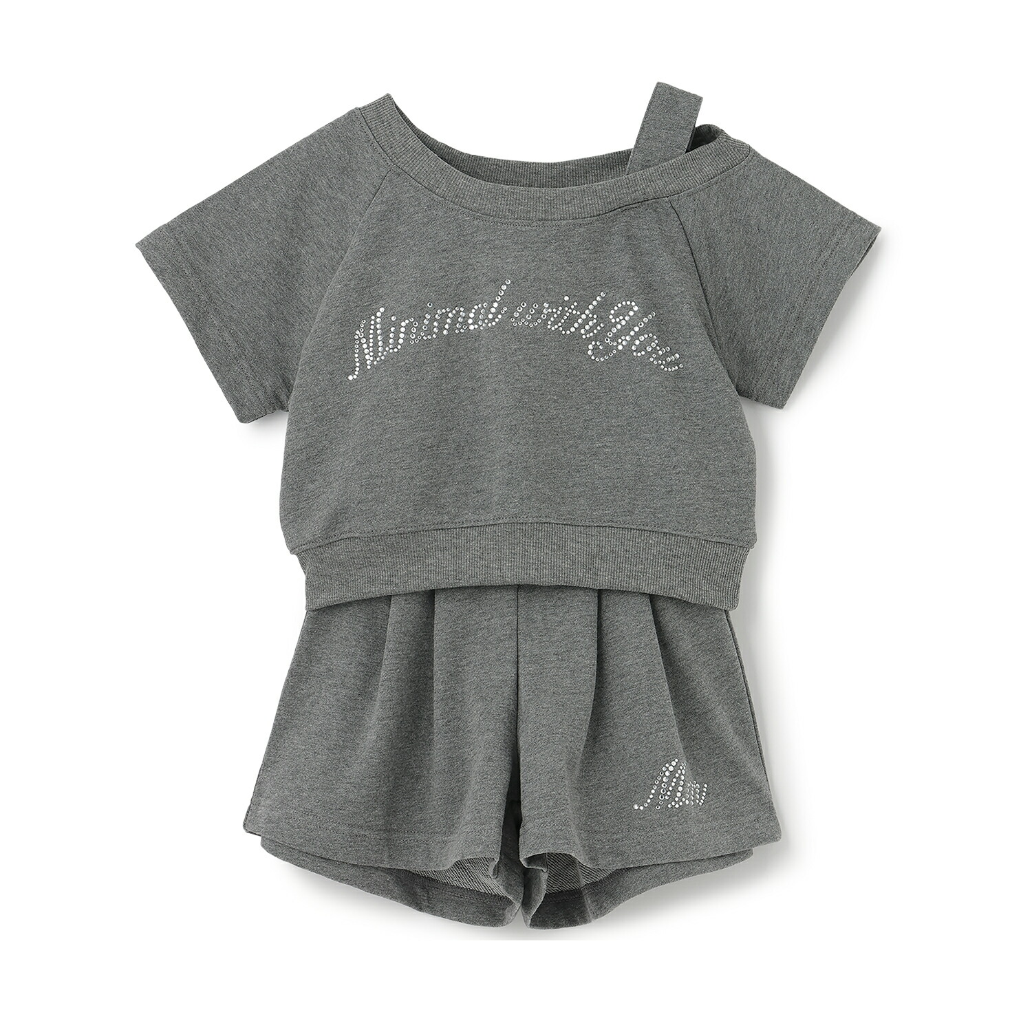 🆕【⭐訂購⭐】🇯🇵日本直送 🌀MINIMAL水鑽Logo單肩Tee+褲 套裝［3款選］🌀[ELFA-0138][260717]
