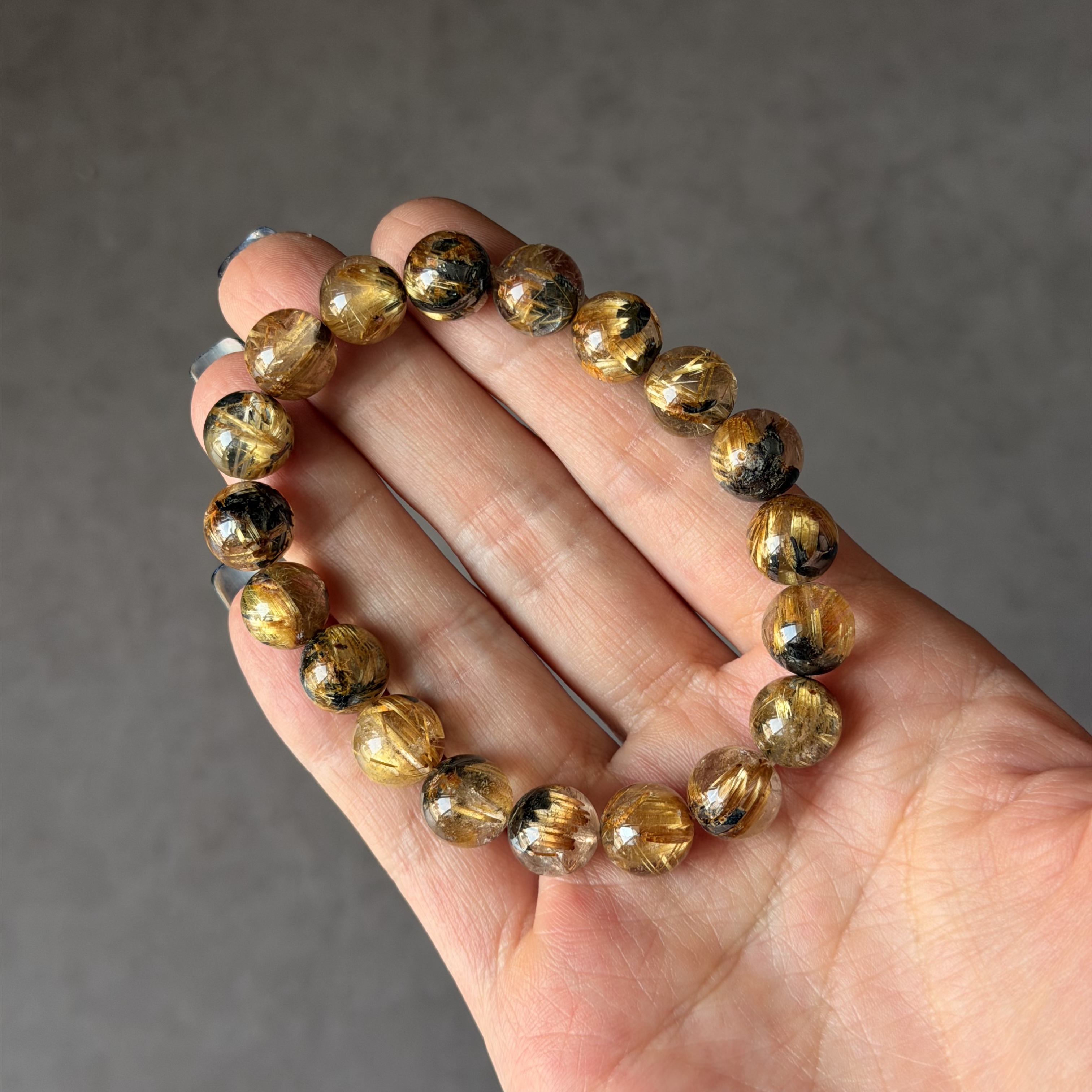 10mm金鈦晶共生赤鐵礦手串