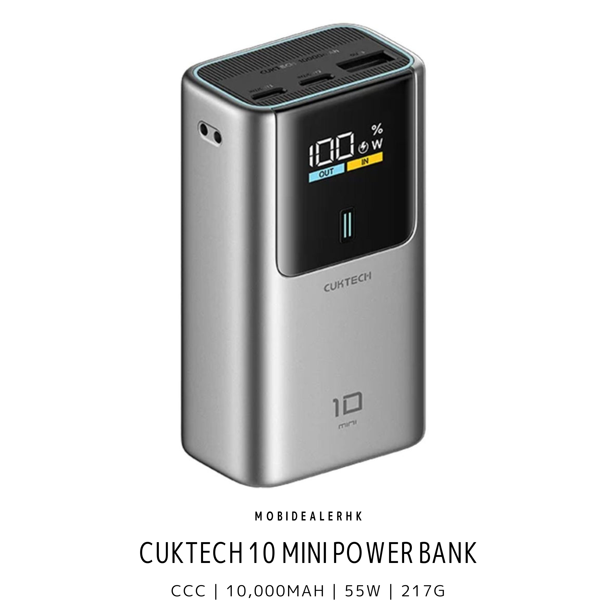 CUKTECH 10 Mini Power Bank | 酷態科 10號Mini行動電源 | 行動電源 | 3C認證 | 10,000mAh | 55W | 217g