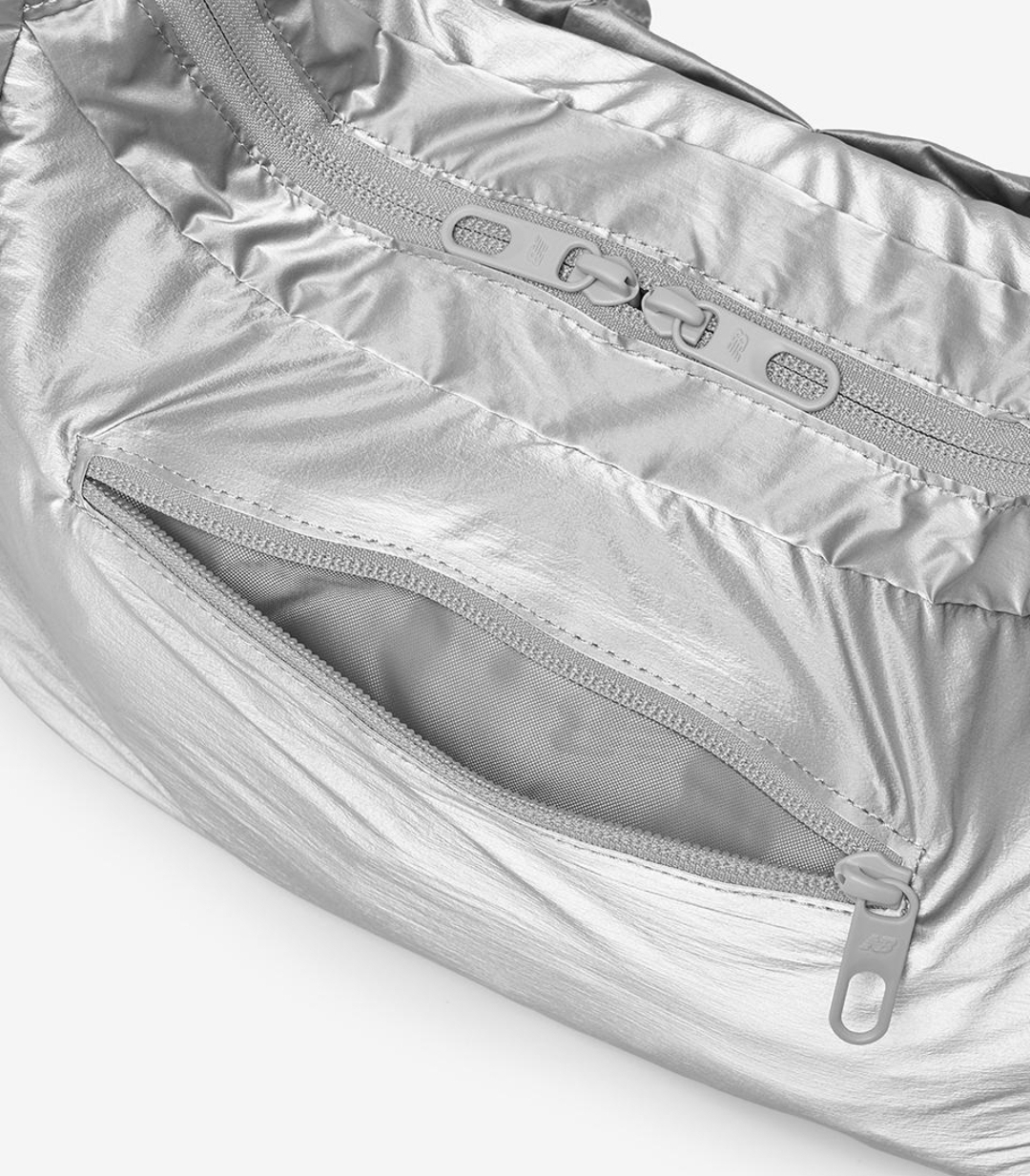New Balance Glossy Ribbon Hobo Bag Silver